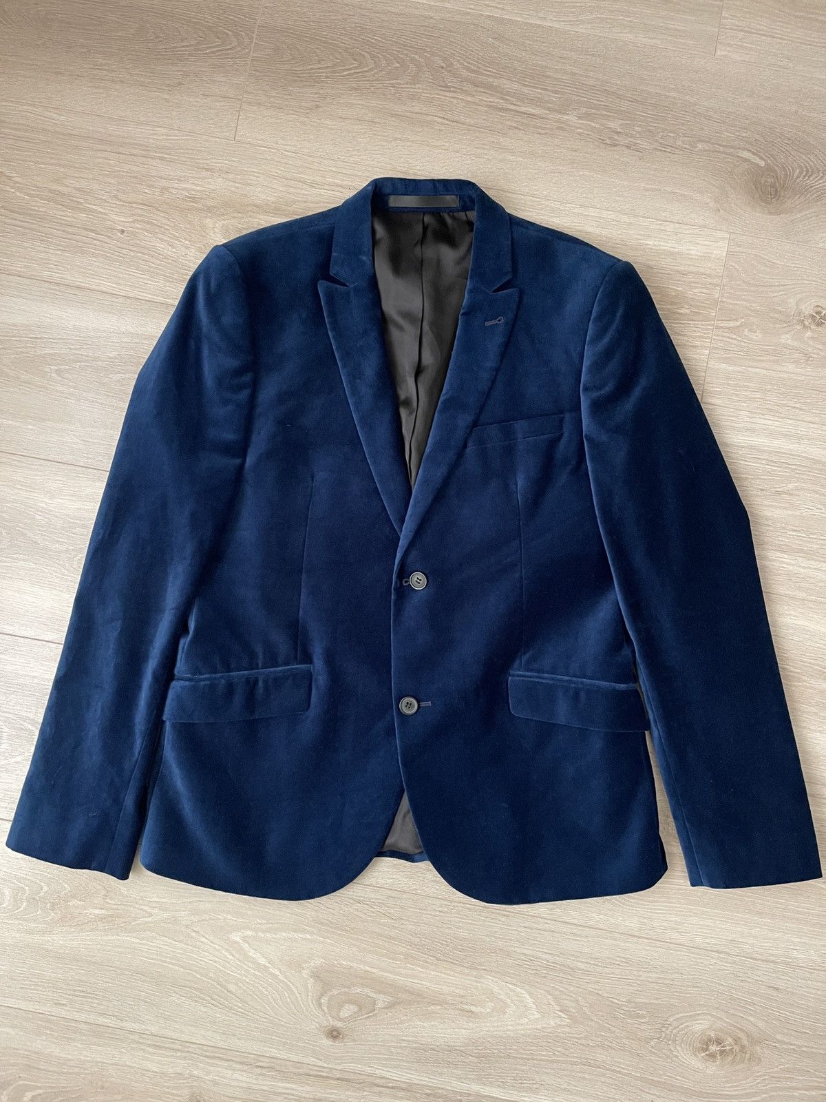 Topman Velvet velour classic jacket blue blazer topman sport coat Size 42R - 8 Thumbnail