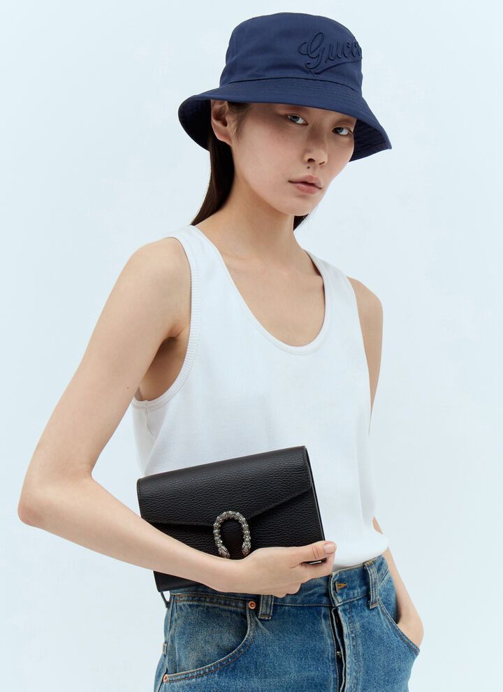 Gucci oc11z0126 Size: OS Cotton Bucket Hat / Cap In Navy Blue Size ONE SIZE - 3 Thumbnail