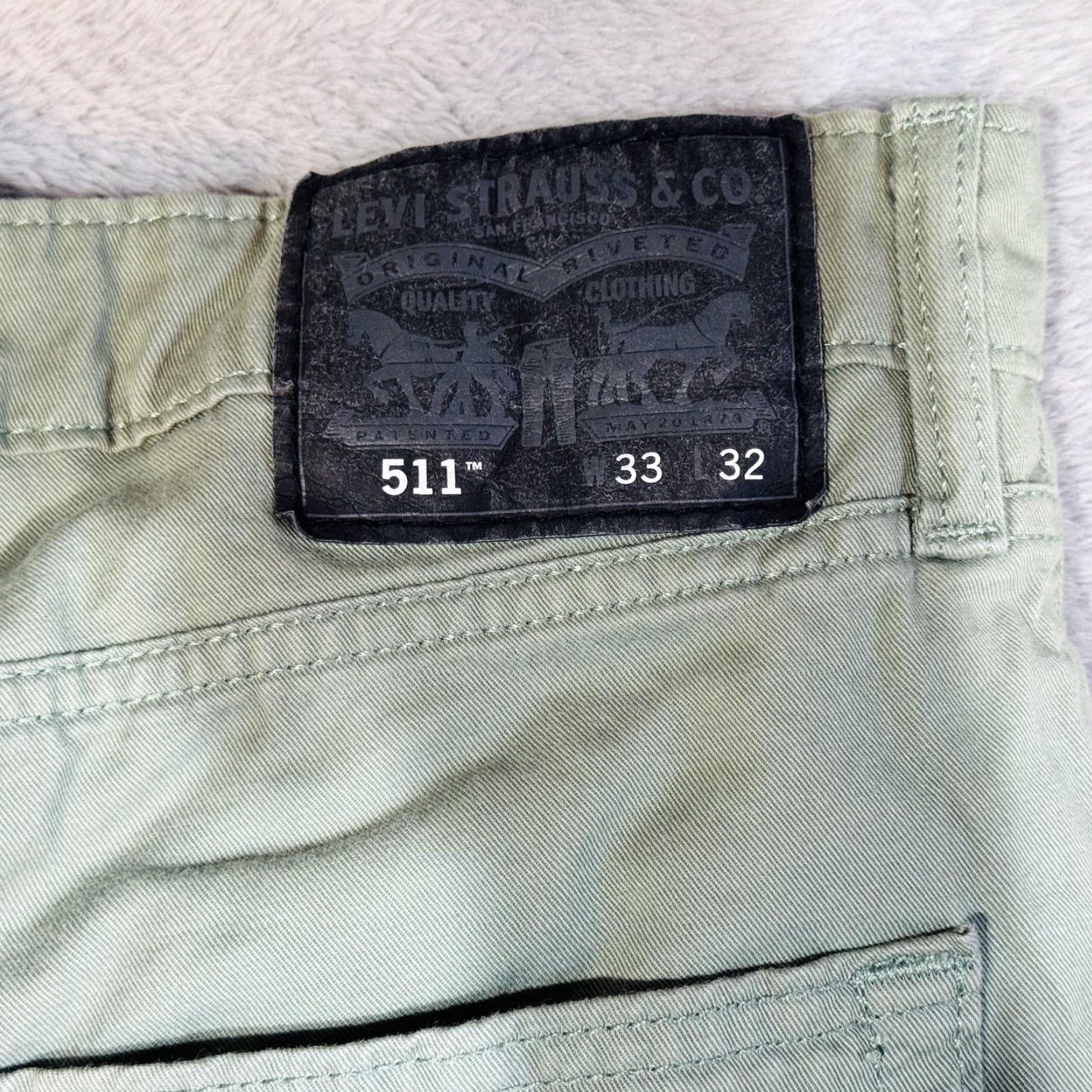 Levi's Levi's 511 Slim Taper Jeans Mens 33x32 Green Denim Zip Fly Mid Rise Slim Fit, 5-Pocket, Stretch, Regular Size Type, USA Size US 33 - 4 Thumbnail