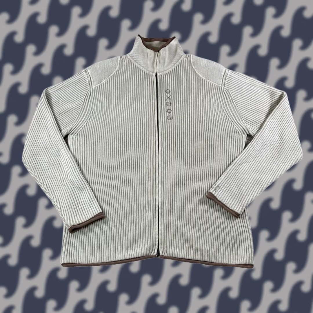 Vintage VINTAGE Oxbow Full Zip Sweater Embroidered Beige Men’s Size L Slim Fit Sweater Casual 90s Y2K Retro Unisex Adults Size US L / EU 52-54 / 3 - 1 Thumbnail