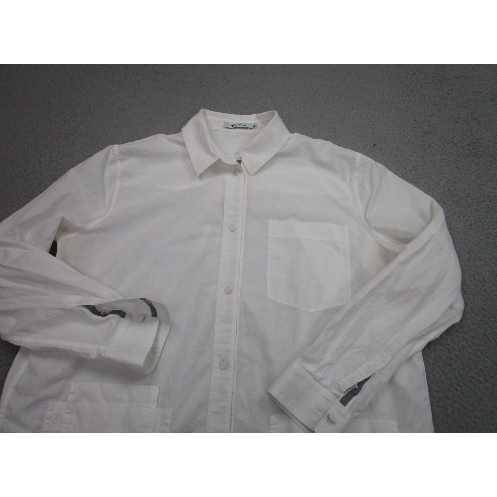 Alexander Wang Alexander Wang Shirt Womens 10 White Cotton Long Sleeve Button-Up Tunic Top Size L / US 10 / IT 46 - 2 Thumbnail