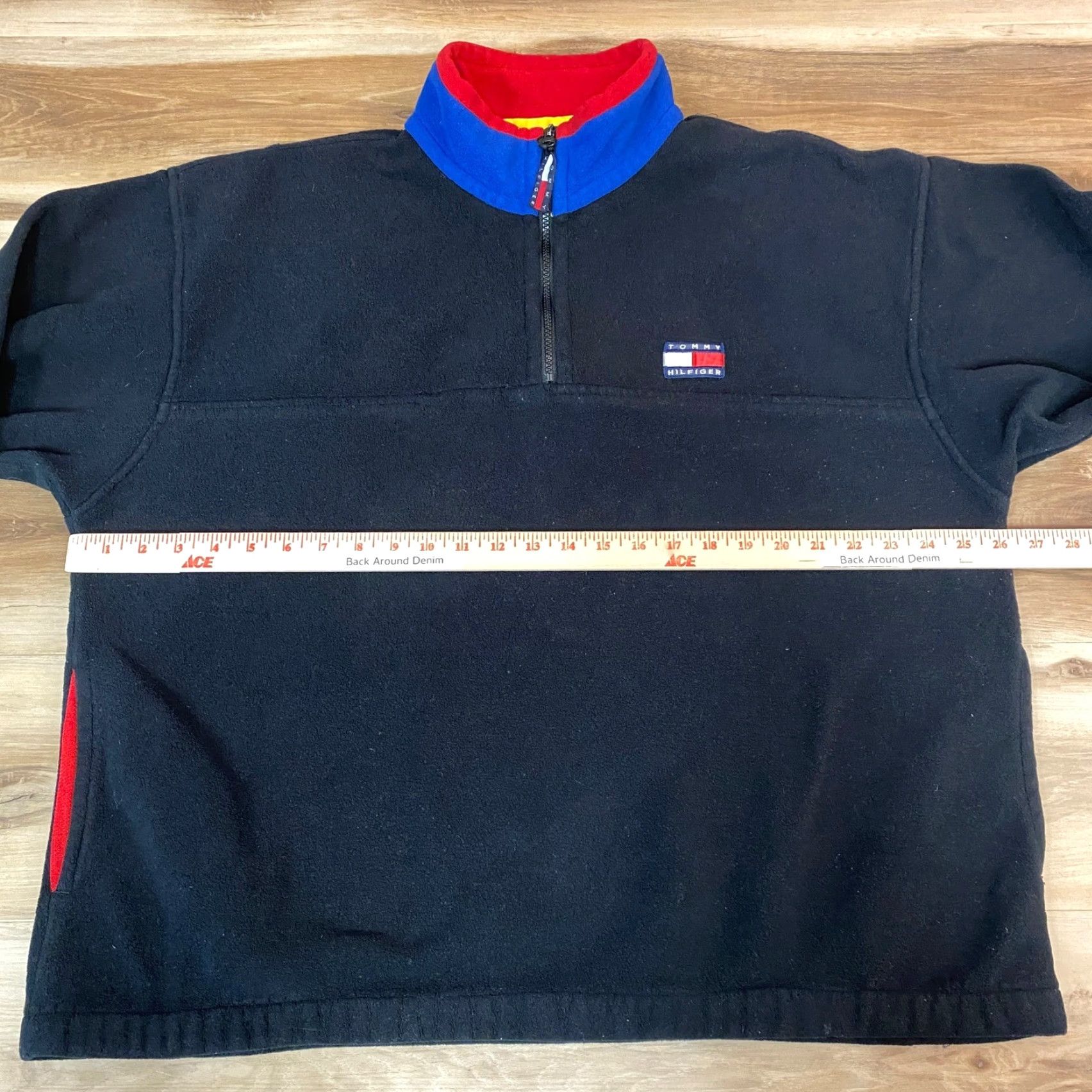 Tommy Hilfiger VINTAGE Tommy Hilfiger Mens Black Fleece 1/4 Zip Pullover Sweatshirt XL Size US XL / EU 56 / 4 - 6 Thumbnail