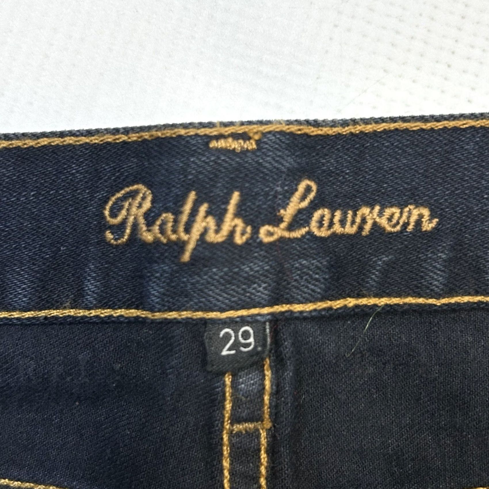 Ralph Lauren VINTAGE? No. Ralph Lauren Low Rise Straight Leg Denim Jeans Dark Wash 29 Tall 34” Inseam NEW Size 29" - 6 Thumbnail