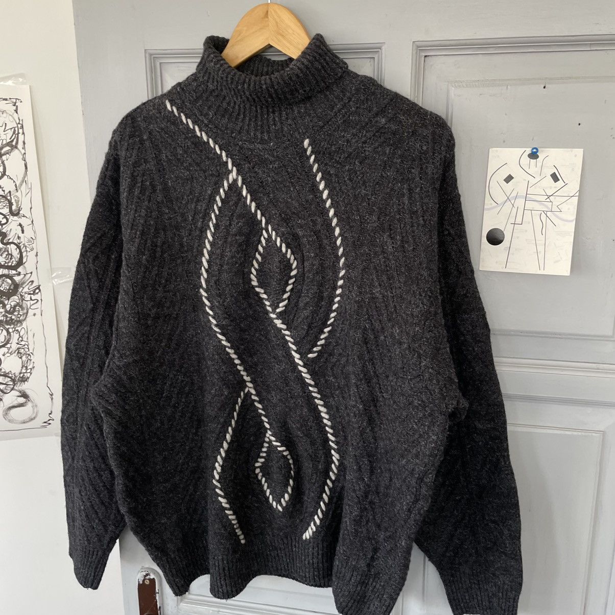 Carlo Colucci Carlo Colucci Men’s Wool Knitted Sweater High Collar Size US L / EU 52-54 / 3 - 6 Thumbnail