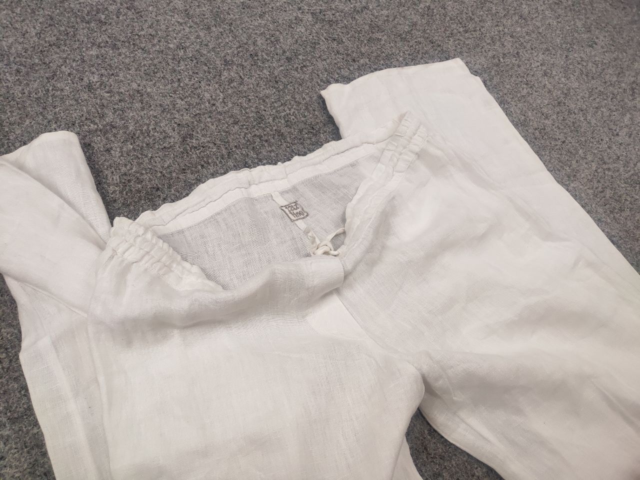 120% Lino 120% Lino Design Classic white Trouser Pants elastic waist Size 30" / US 8 / IT 44 - 15 Thumbnail