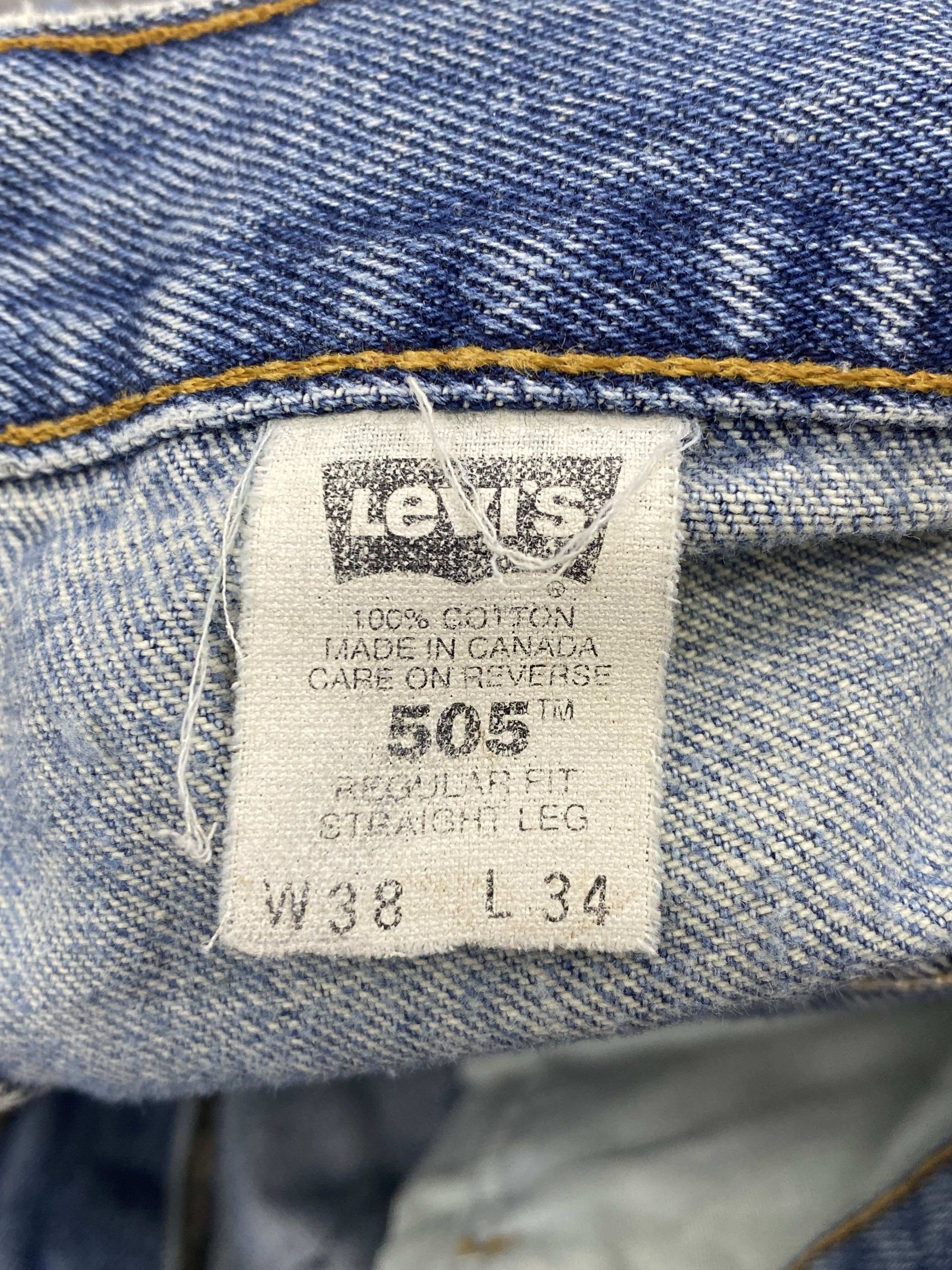 Levi's × Vintage Distressed Vintage 90s Levis 505 Faded Blue Jeans DP2618 Size US 34 / EU 50 - 7 Thumbnail
