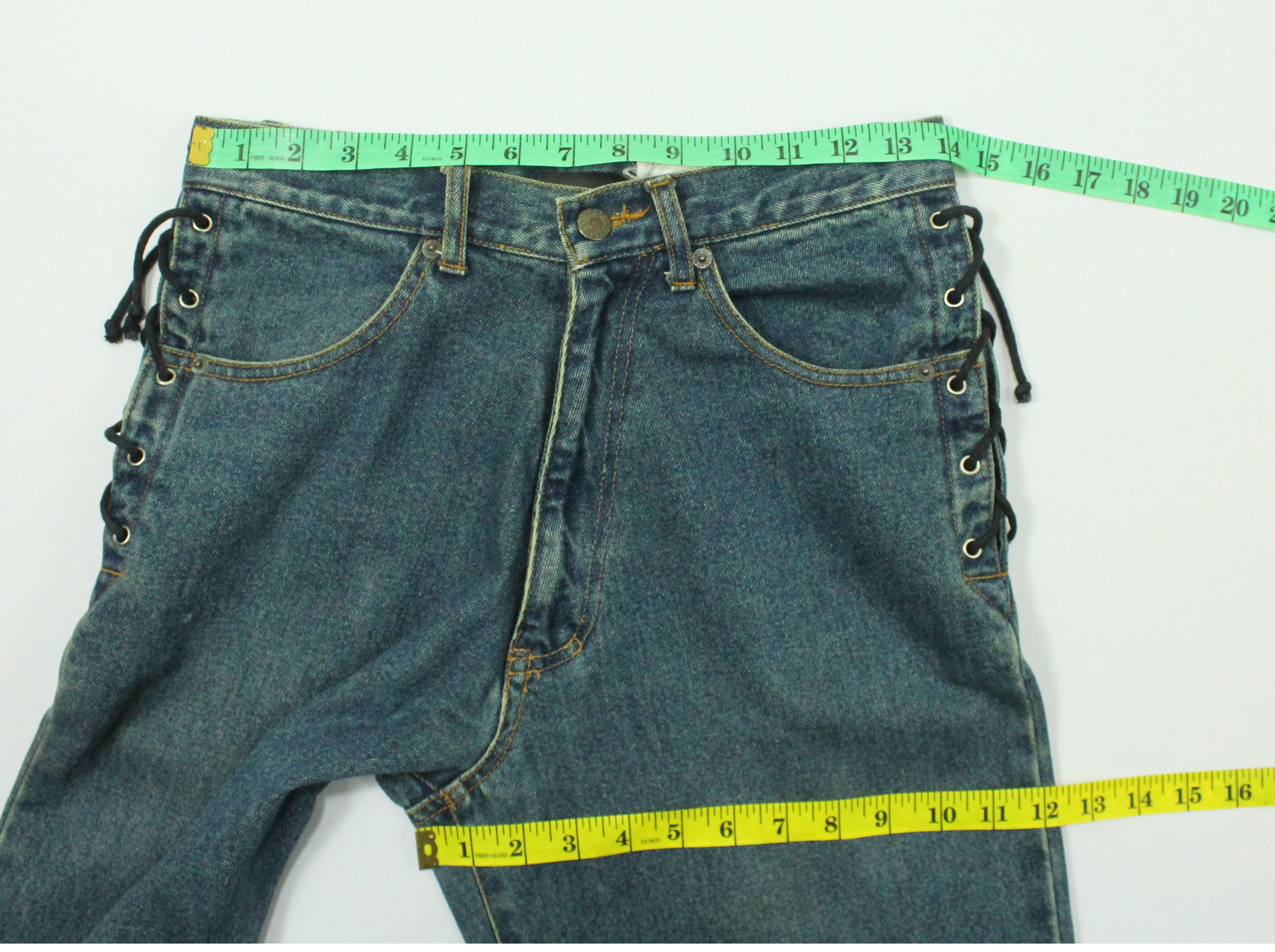 Harley Davidson Lace Up Sided HARLEY DAVIDSON Denim Distressed Jeans Size 28" / US 6 / IT 42 - 20 Thumbnail