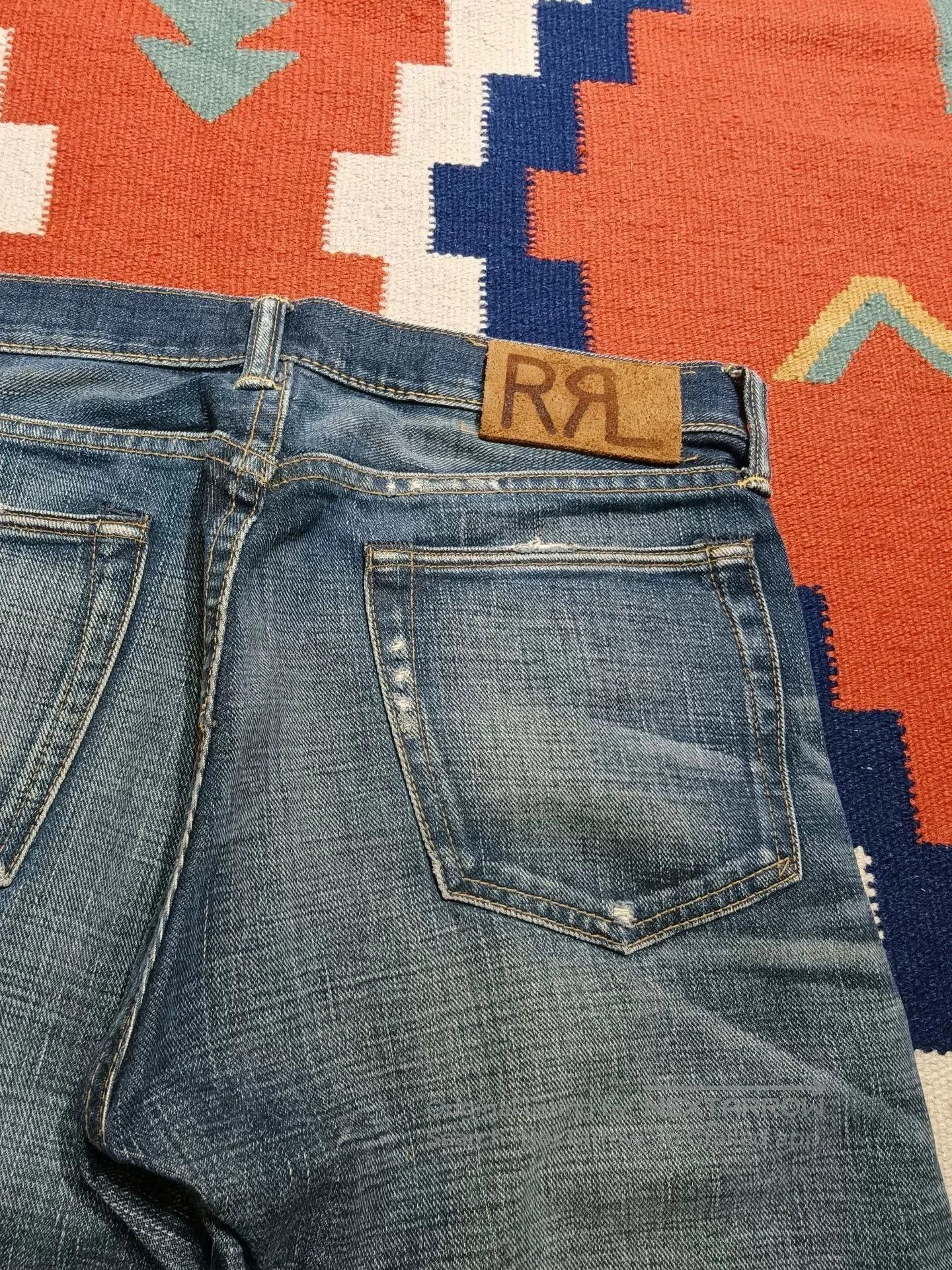 RRL Ralph Lauren RRL Distressed Red Selvedge Denim Jeans. Size US 29 - 9 Thumbnail