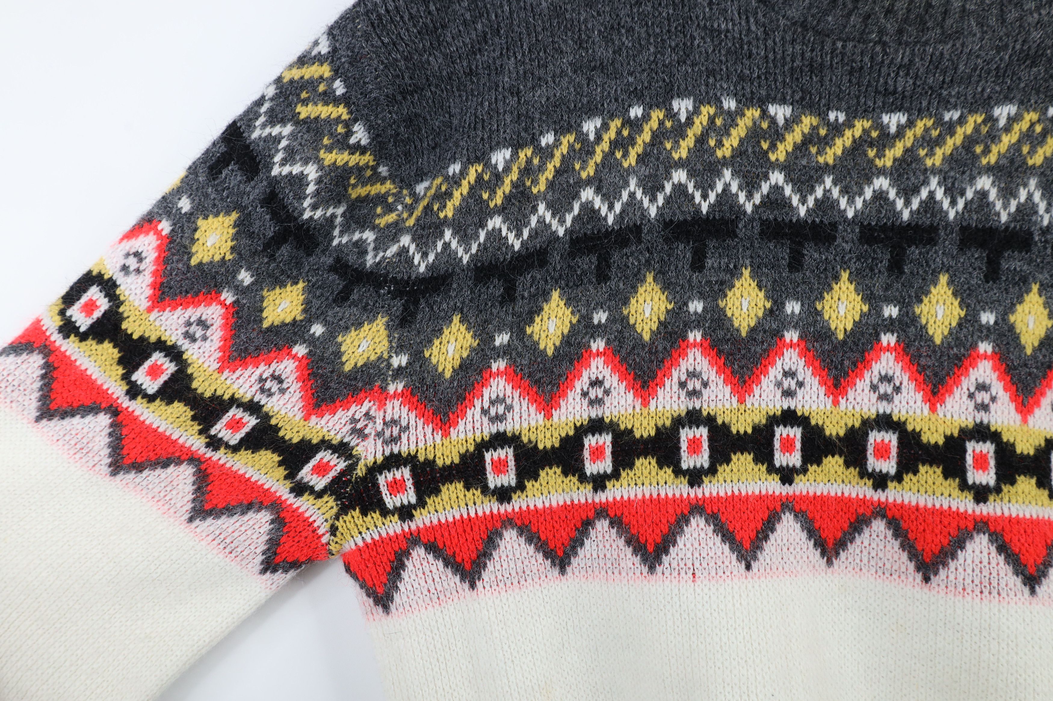 Vintage Vintage 70s Mid Century Modern MCM Fair Isle Knit Sweater Size L / US 10 / IT 46 - 7 Thumbnail