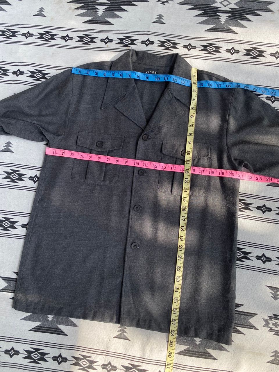 Designer × Japanese Brand × Vintage Visby Open Collar Double Chest Pocket Shirt Size US S / EU 44-46 / 1 - 9 Thumbnail