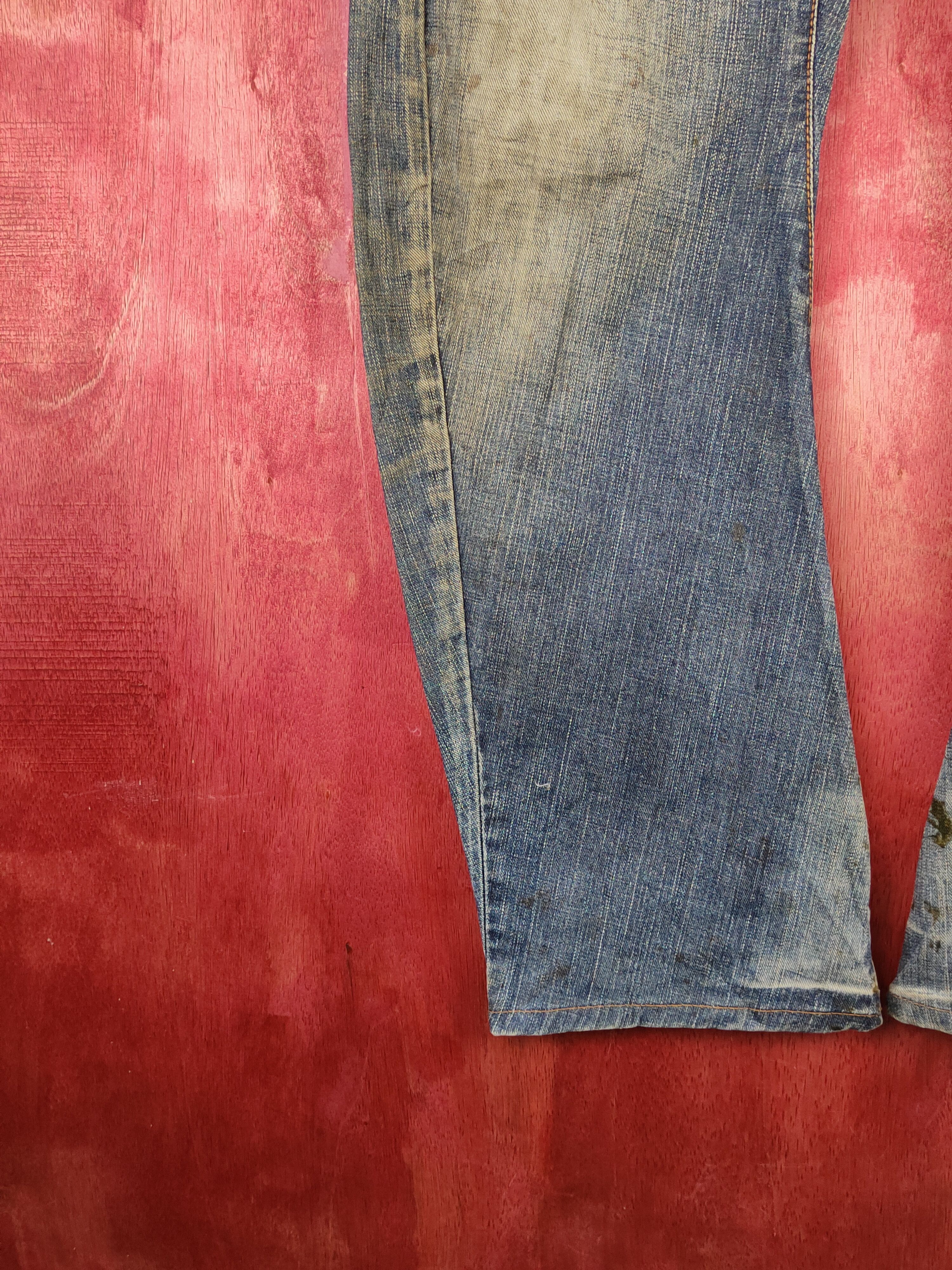 Edwin Edwin E Function Blue Faded Distressed Ripped Jeans #S1681 Size US 33 - 4 Thumbnail