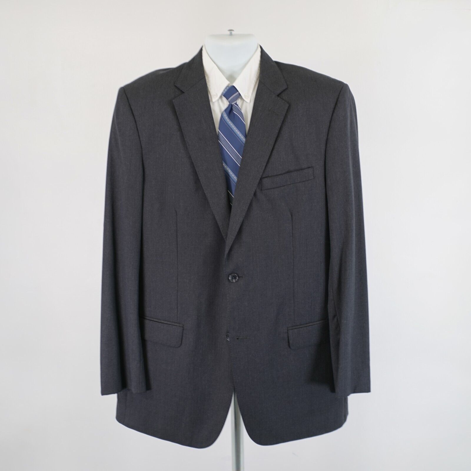 Joseph & Feiss Joseph & Feiss Gold Wool Gray 2 Button Suit Jacket 42L Tagge Size 42L - 4 Thumbnail