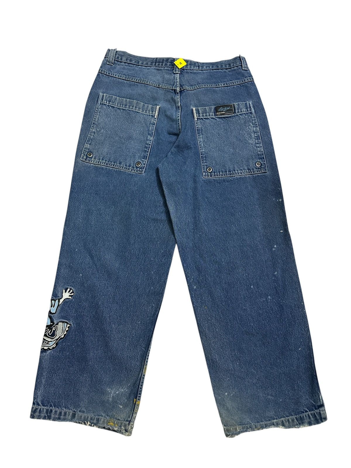 JNCO Distressed Paco Painted Embroidered Baggy Jeans Y2K Jnco Size US 36 / EU 52 - 2 Thumbnail