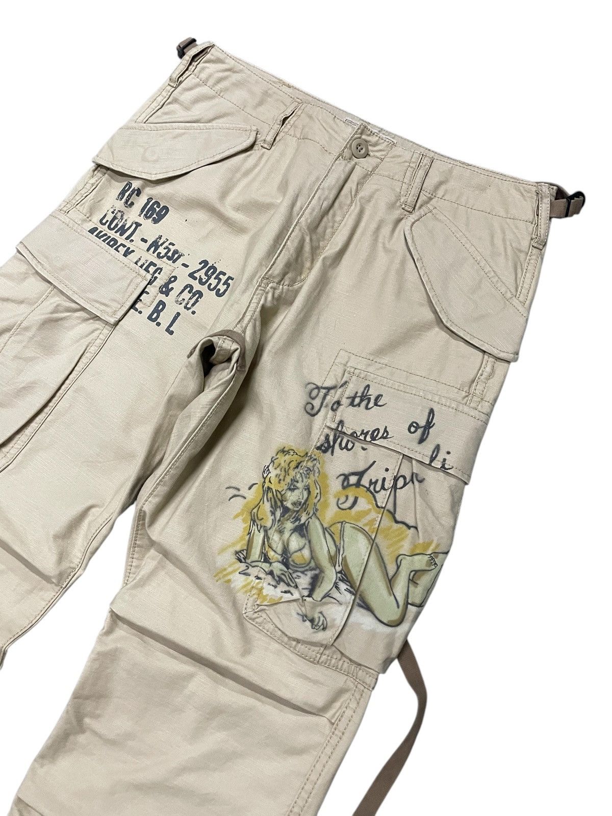 Avirex × Hysteric Glamour Rare Avirex Stencil Tattoo Naked Girl USN Cargo Pants Size US 30 / EU 46 - 3 Thumbnail