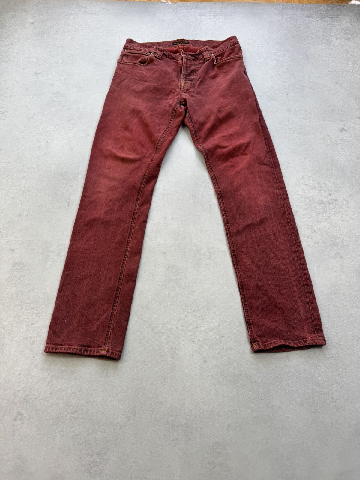 Nudie Jeans Vintage Nudie Jeans Thin Finn Burgundi Skini Jeans Size US 32 / EU 48 - 2 Thumbnail