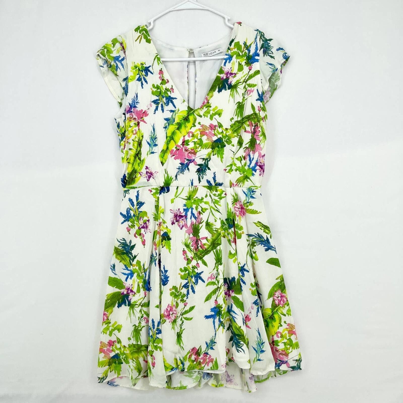 Other Roam Positano Cream Floral Cap Sleeve V Neck Mini Dress XS Size XS / US 0-2 / IT 36-38 - 1 Thumbnail