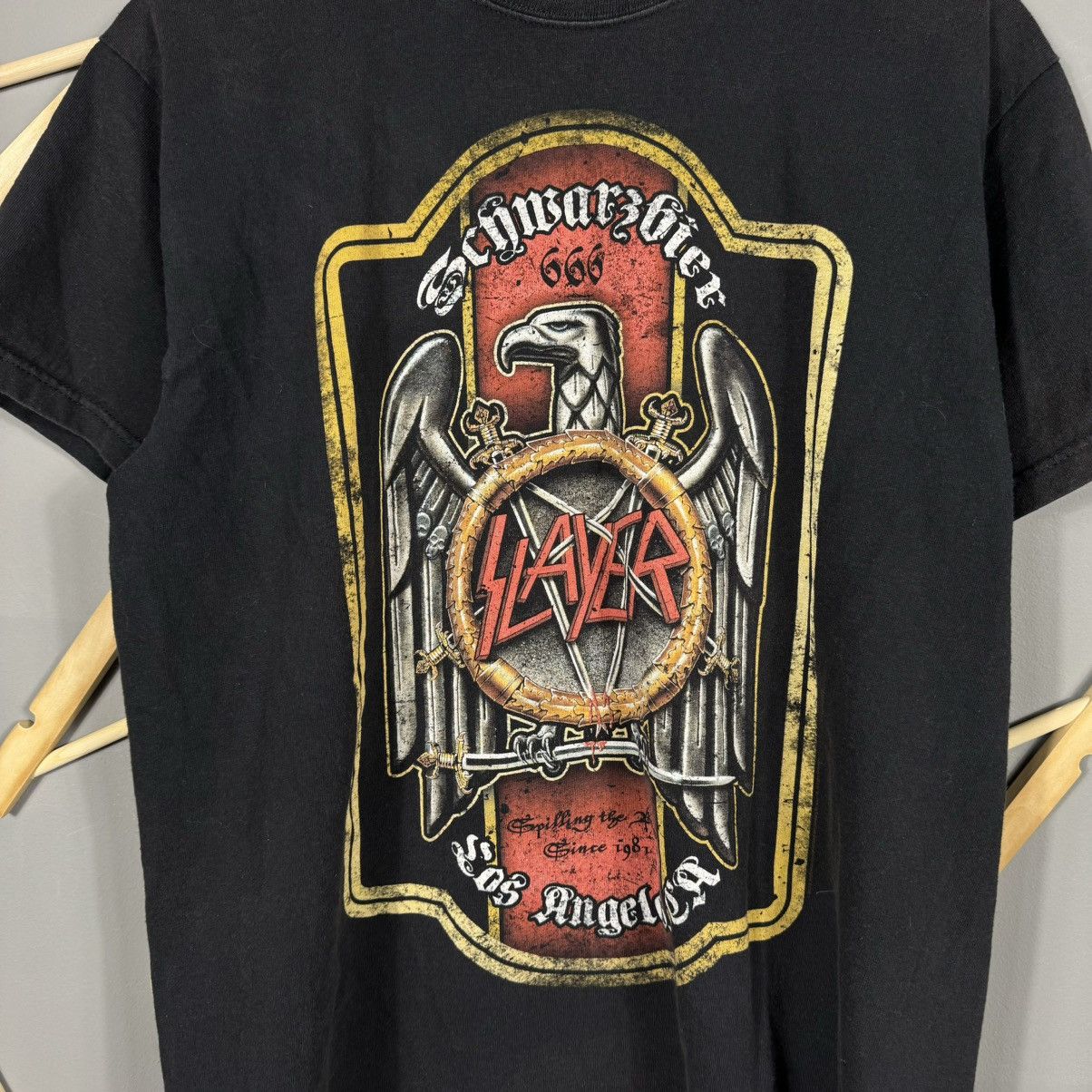 Band Tees × Slayer × Vintage Vintage Slayer Schwarzbier T-shirt Size US L / EU 52-54 / 3 - 4 Thumbnail