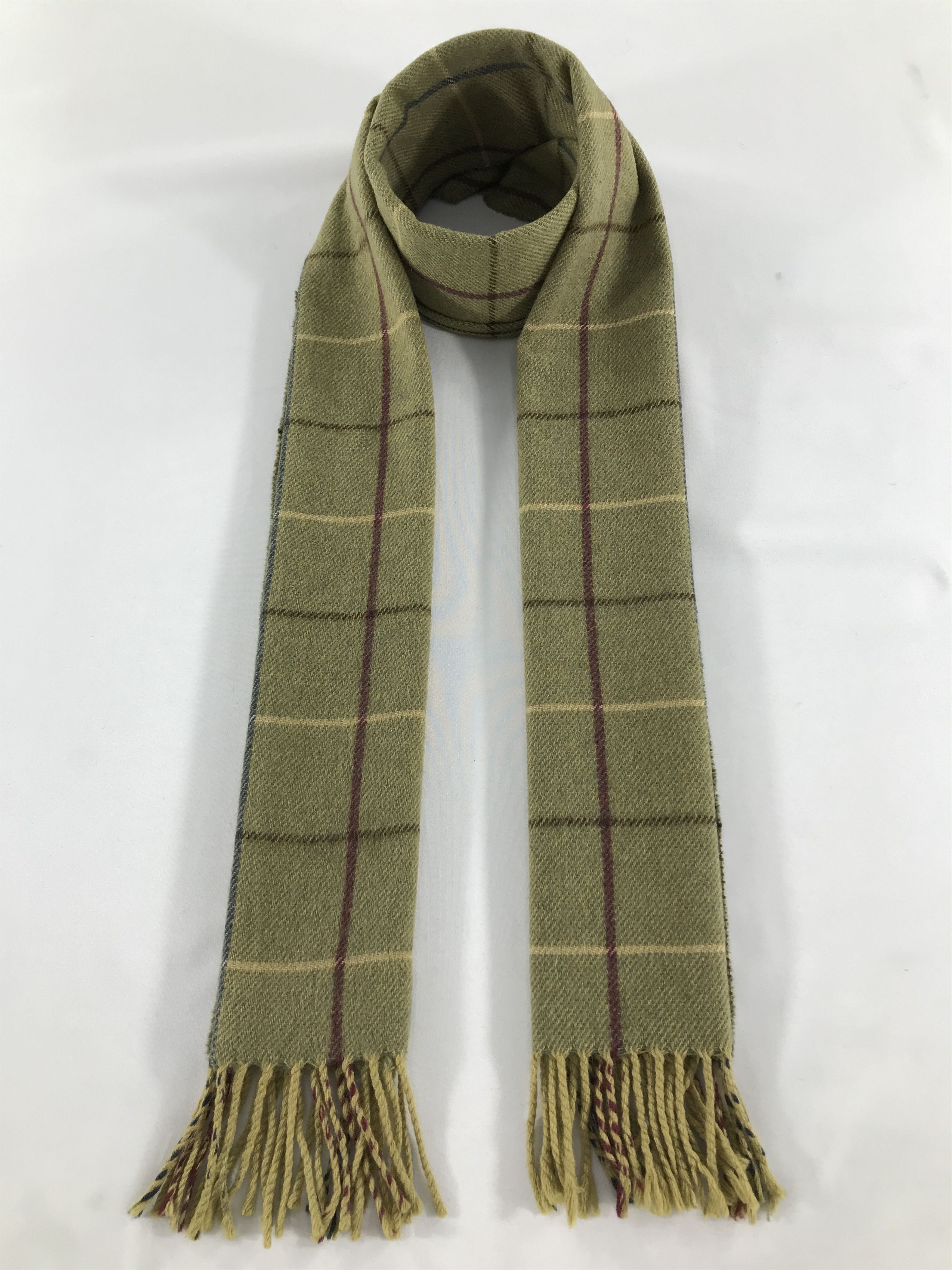 Burberry Burberrys Nova Check Green Cashmere Scarf Muffler V433 Size ONE SIZE - 1 Thumbnail