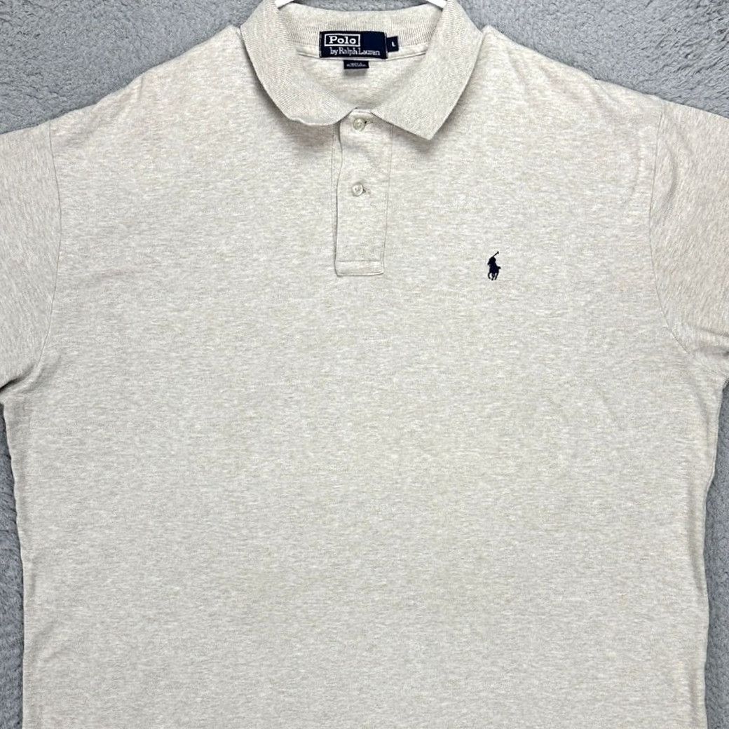 Polo Ralph Lauren VINTAGE Polo Ralph Lauren Polo Shirt Mens Large Beige 100% Cotton Pony Short Sleeve Rugby Size US L / EU 52-54 / 3 - 2 Thumbnail