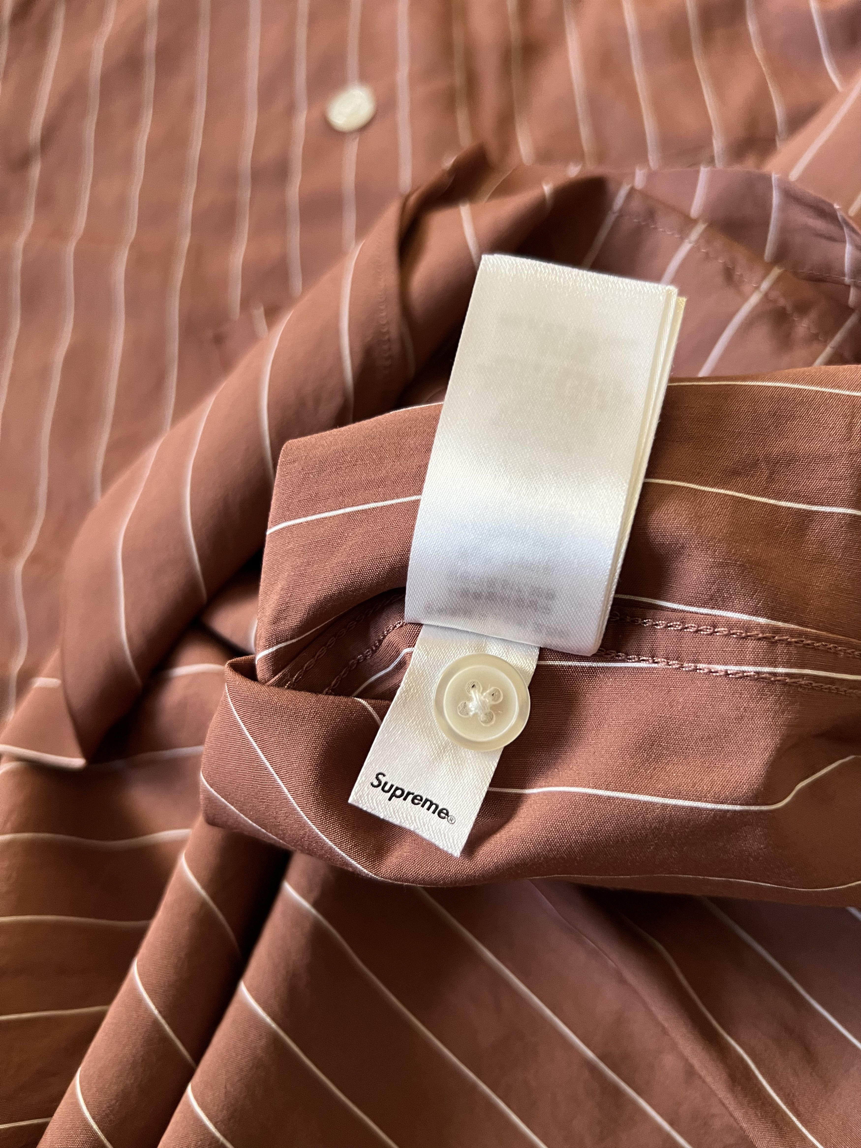 Supreme SUPREME STRIPE S/S PAJAMA SHIRT BROWN L SS25 Size US L / EU 52-54 / 3 - 8 Thumbnail