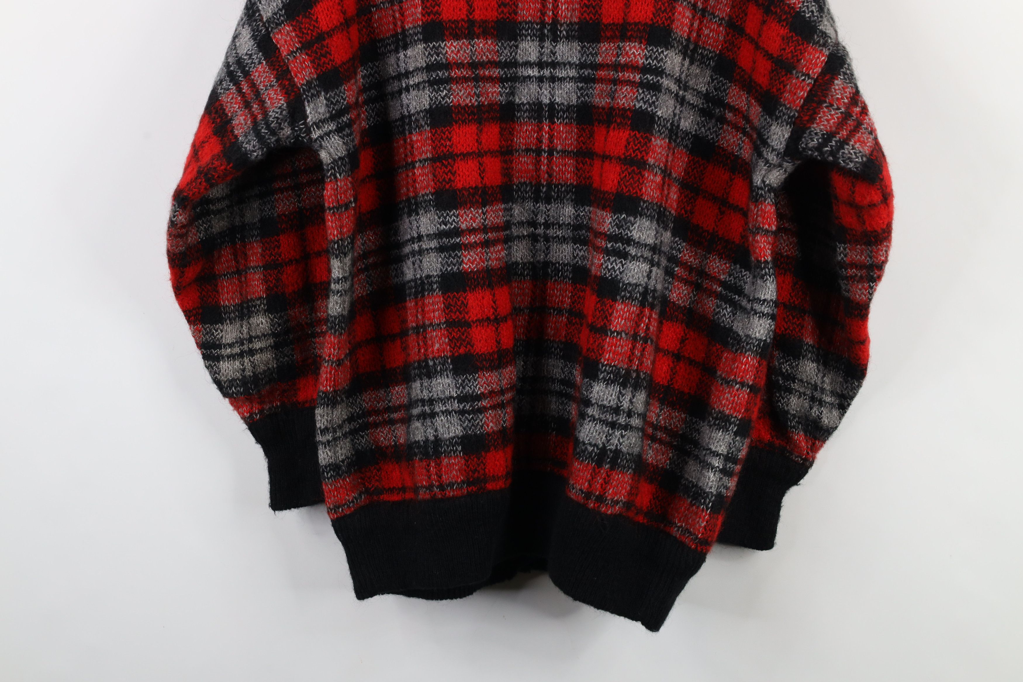 Vintage Vintage 90s Streetwear Blend Knit Cardigan Sweater Plaid Size M / US 6-8 / IT 42-44 - 10 Thumbnail