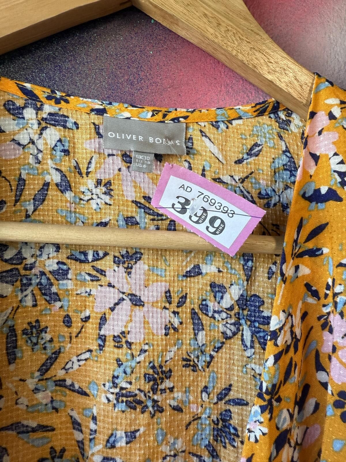Other Oliver Bonas yellow floral wrap - ruffle sleeve -size 10 Size M / US 6-8 / IT 42-44 - 2 Thumbnail