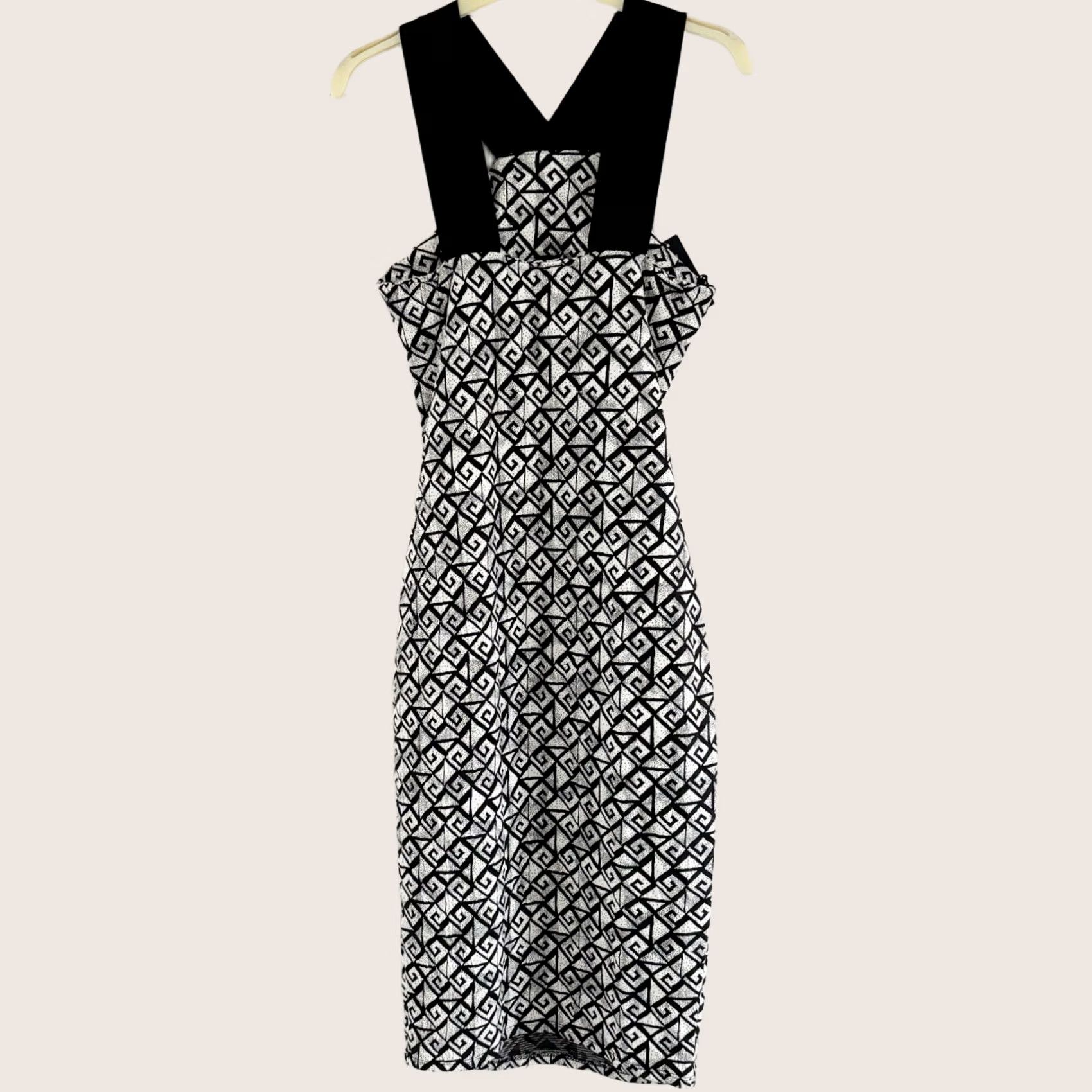 River Island River Island Glamathon Bodycon Dress UK 10 Black Print New with Tags Size L / US 10 / IT 46 - 1 Thumbnail
