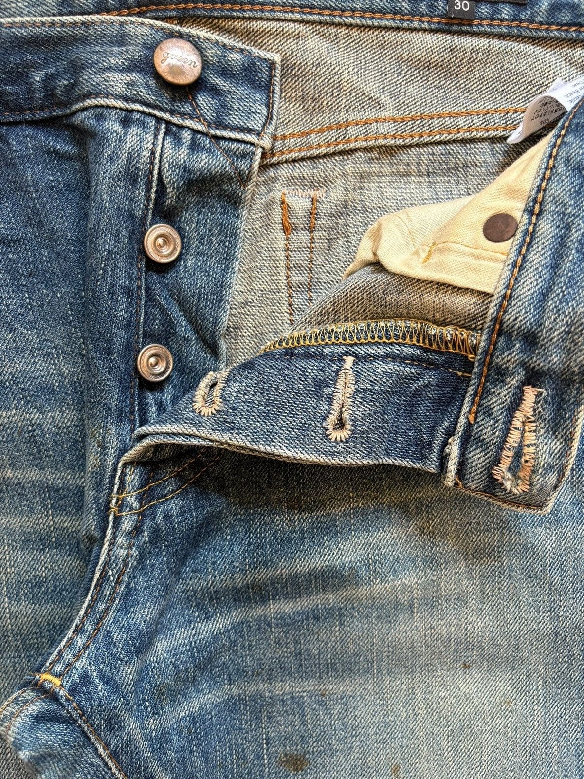 Designer × Japanese Brand Vintage Japanese Brand Selvedge Button Fly Mud Wash Jeans Size US 32 / EU 48 - 3 Thumbnail
