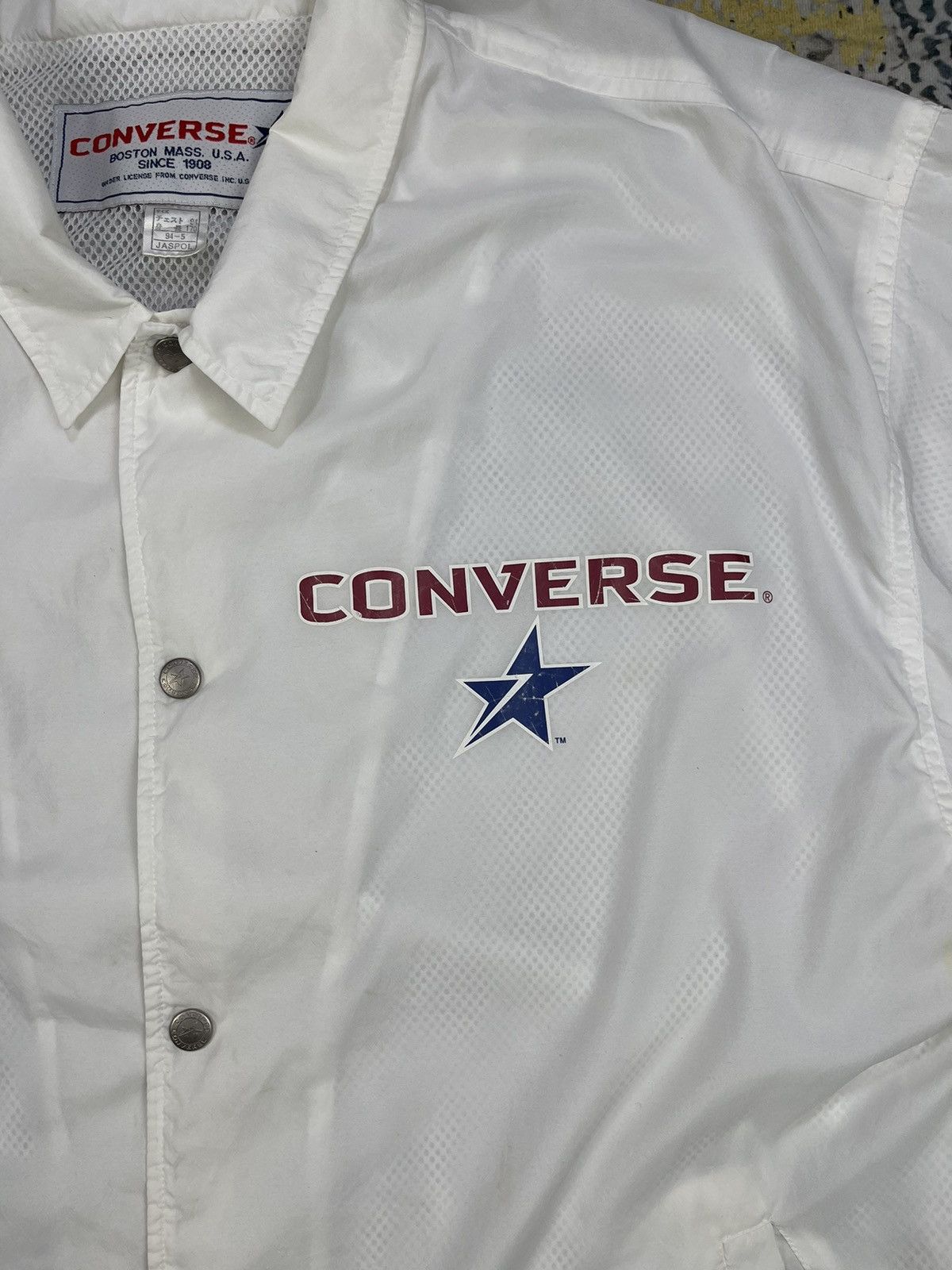 Converse Vintage Converse Side Chest Logo Button Up Coach Jackets Size US L / EU 52-54 / 3 - 3 Thumbnail