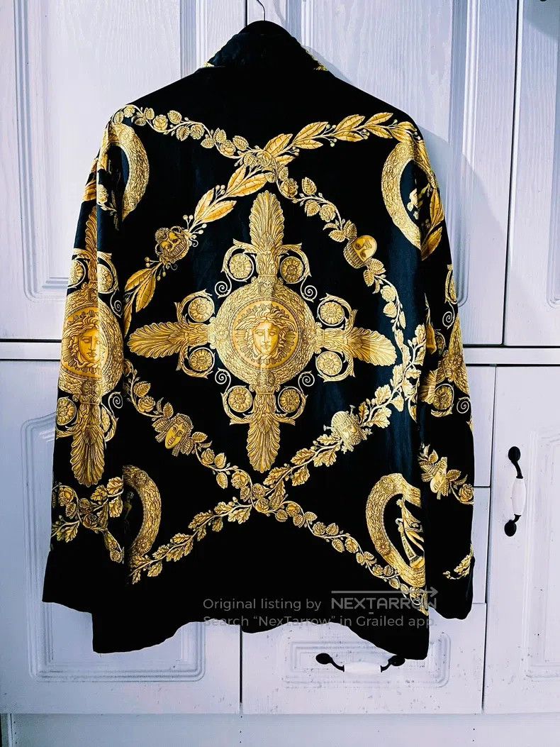Versace Versace Silk shirt top black gold Size US XXL / EU 58 / 5 - 2 Thumbnail