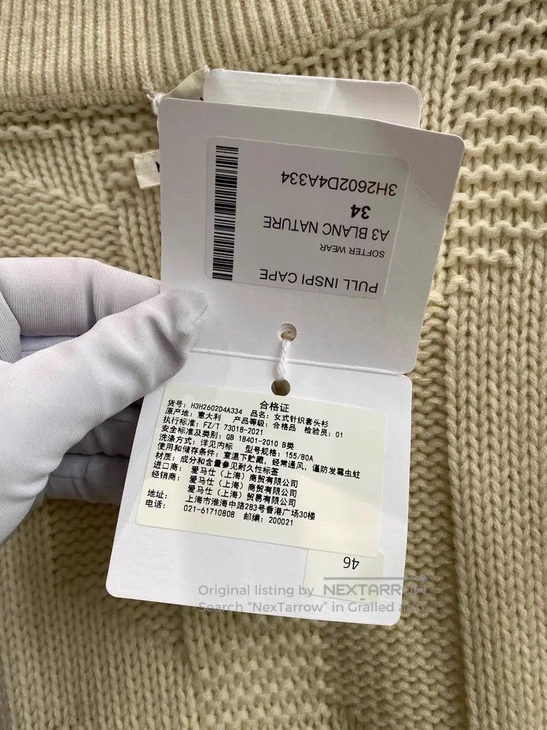Hermes Hermes Beige Wool Cloak Sweater Size XXS / US 00 / IT 34 - 5 Thumbnail