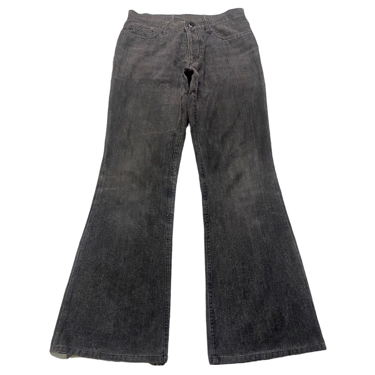 Japanese Brand DOMON HOMME Rainbow Super Flare Denim Jeans Faded Black Size US 31 - 3 Thumbnail