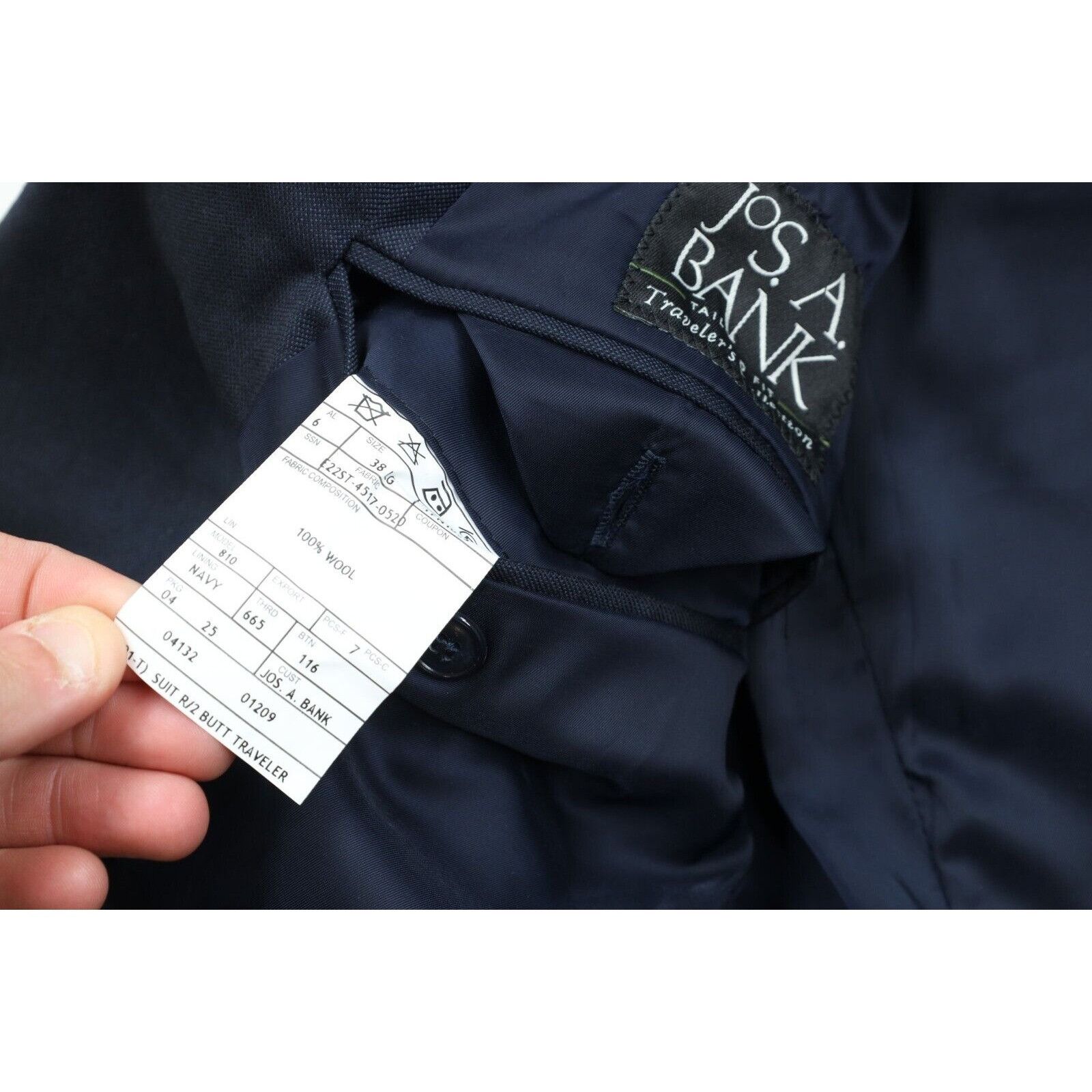 Jos. A. Bank Jos A Bank Tailored Fit Wool 2 Piece Suit Jacket Pants Size 38L - 9 Thumbnail