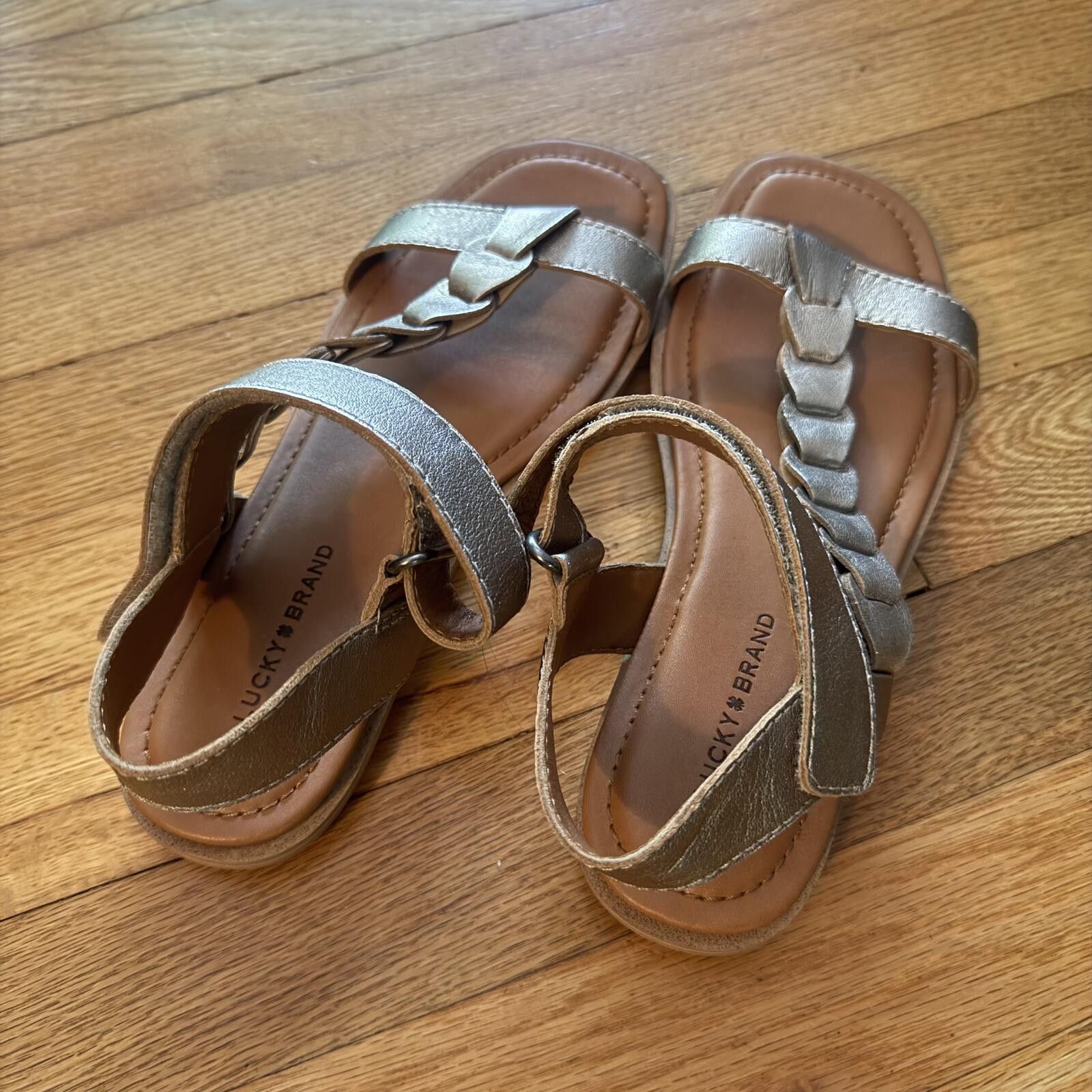 Lucky Brand NWOT Lucky Brand Gold Metallic Natany Size 8 sandals. Size US 8 / IT 38 - 1 Thumbnail