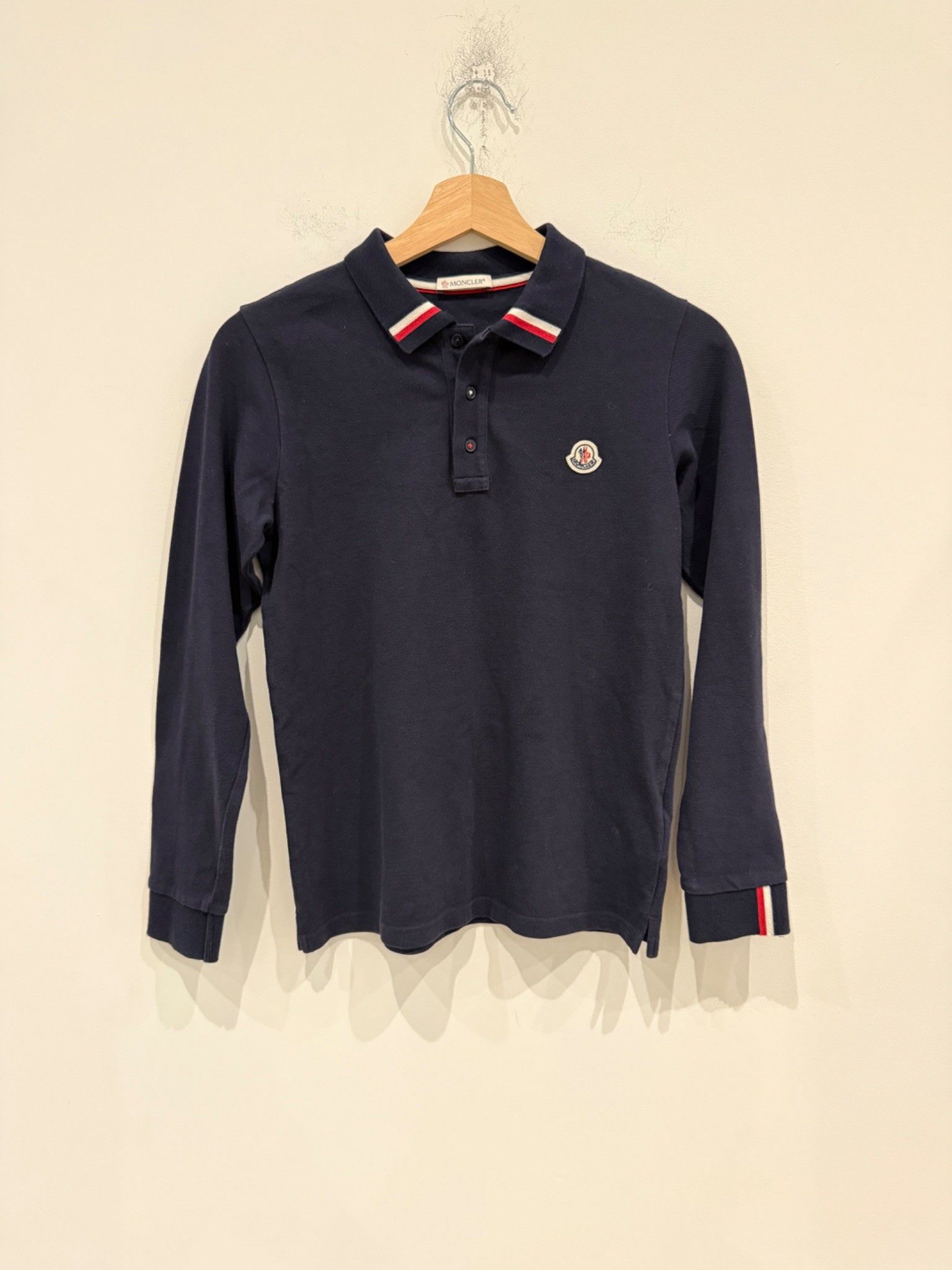 Moncler Moncler Navy Long Sleeve Polo Size US S / EU 44-46 / 1 - 1 Thumbnail