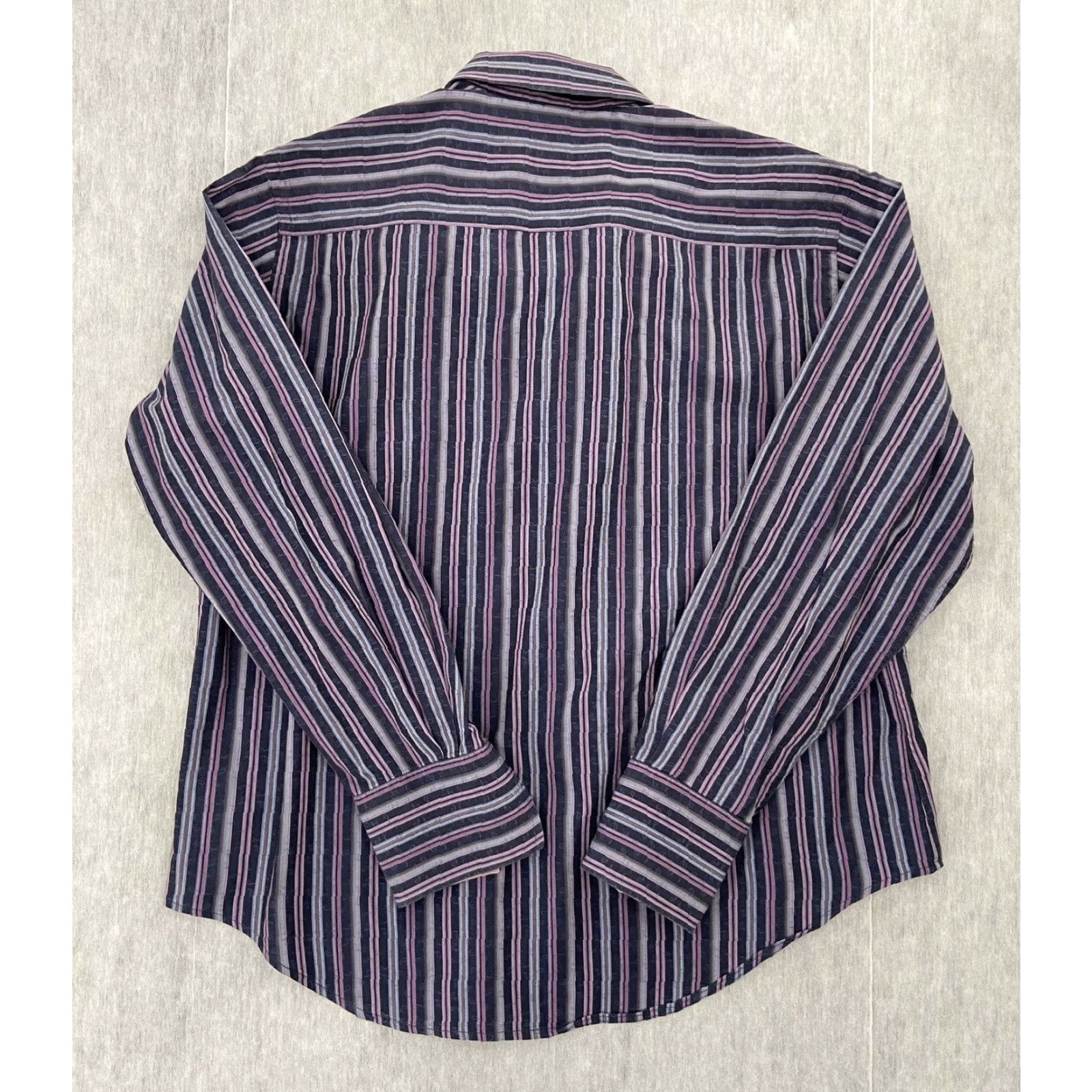 Robert Graham VINTAGE Robert Graham Button-Up Shirt Adult Medium Purple Striped Long Sleeve Flip Cuff Mens Size US M / EU 48-50 / 2 - 2 Thumbnail