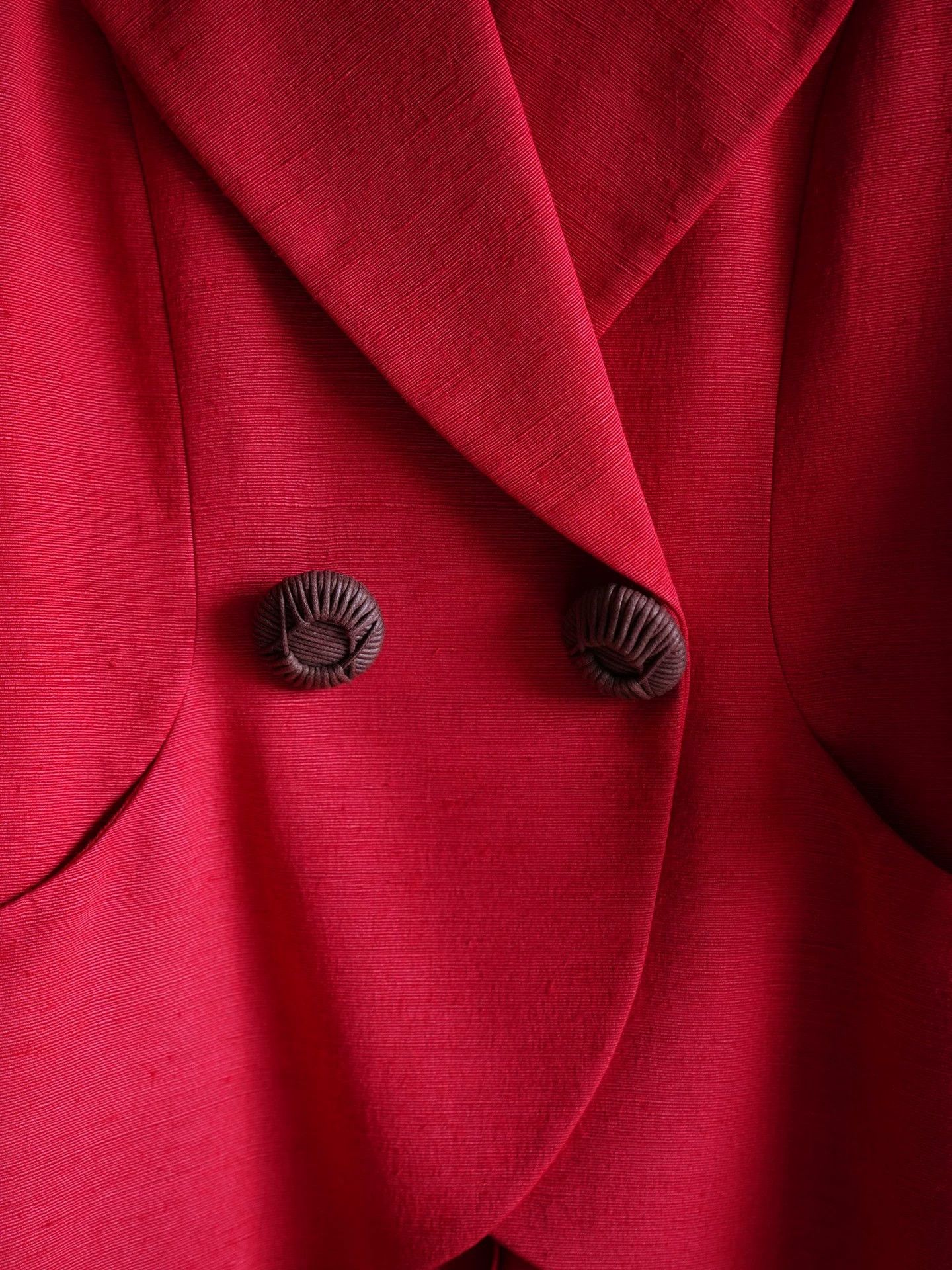 Dior Vintage Dior 1994 SS Runway Silk Red Suit Skirt Set Fr38 S/M Size S / US 4 / IT 40 - 5 Thumbnail