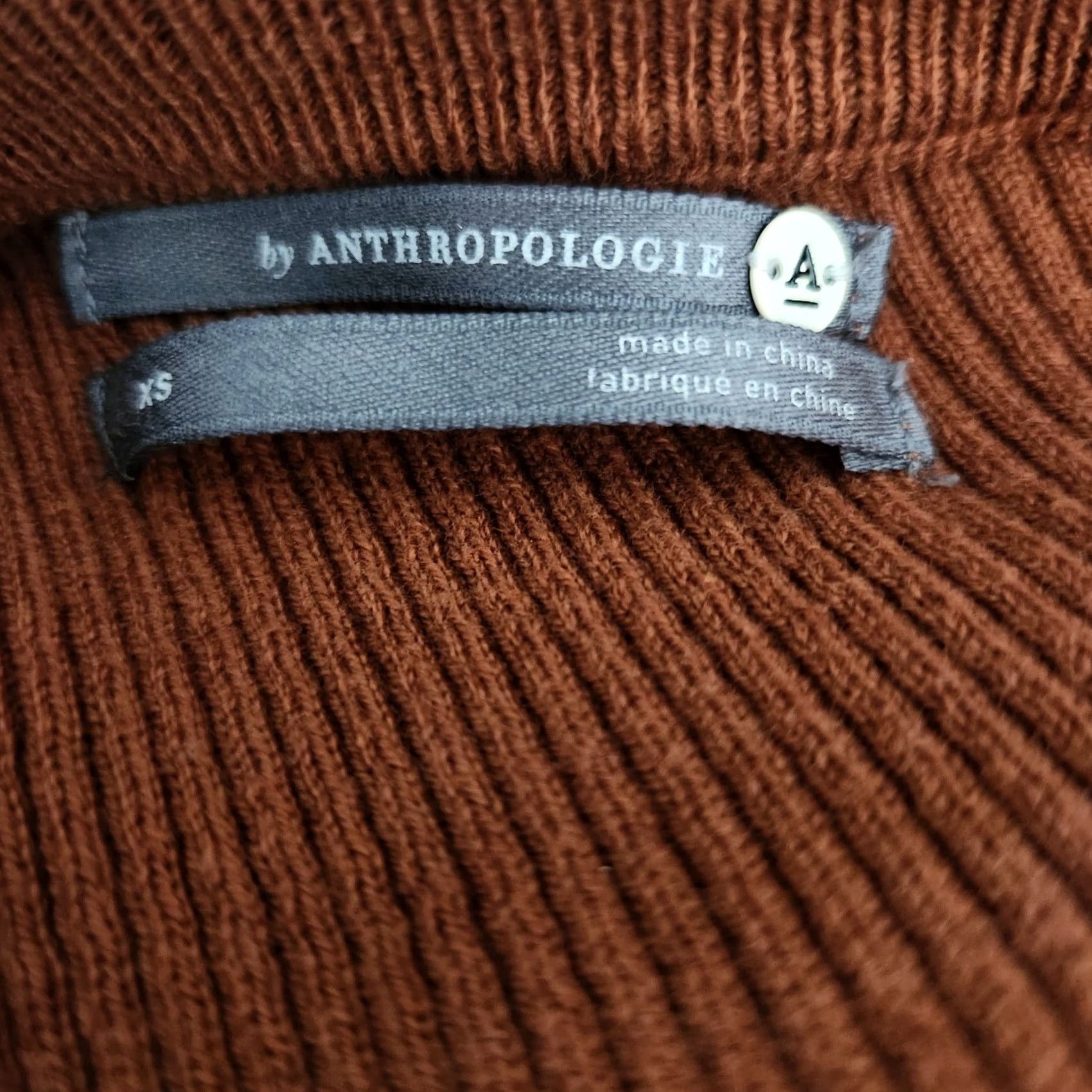 Anthropologie Anthropologie Sweater Womens XS Orange Women Ribbed Burnt Oversize Cropped Sleeves Size XS / US 0-2 / IT 36-38 - 6 Thumbnail