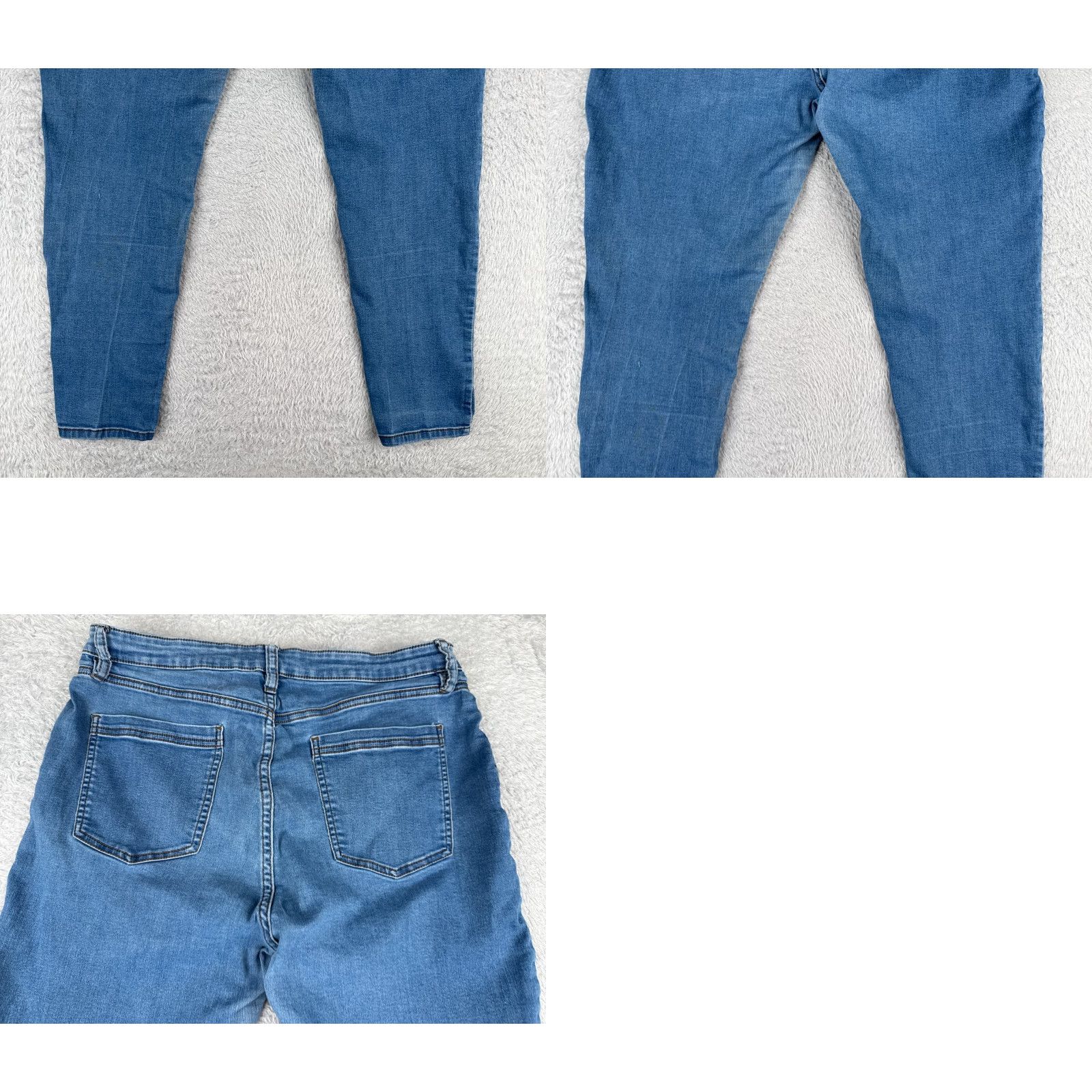 Denime dip Jeans Women 16 Blue Denim Skinny Mid Rise Distressed Stretch 34x27 Size 38" / US 16 / IT 52 - 10 Thumbnail