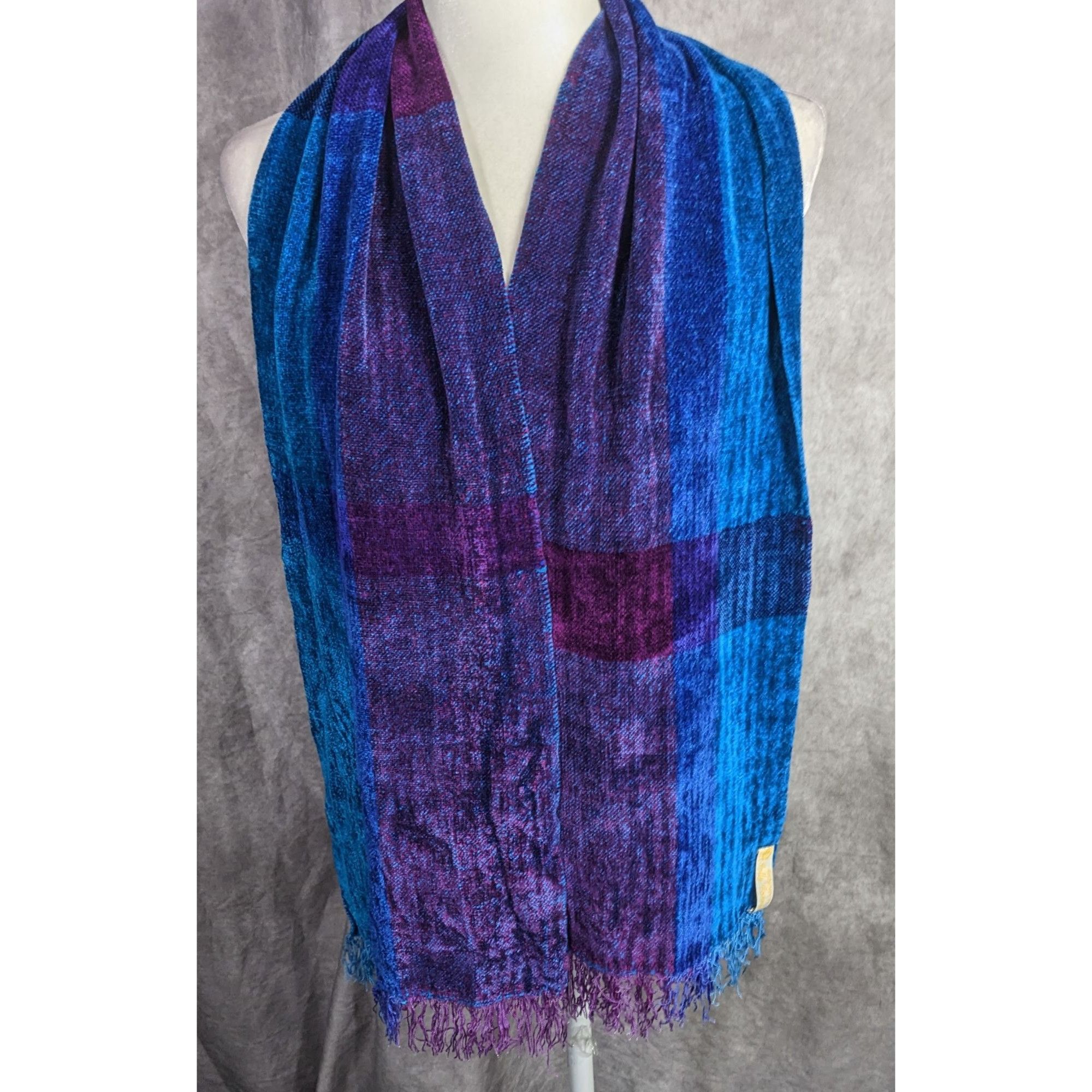 Other Cozy Ombre Handwoven By Polly Connell Blue & Purple Chenille Size ONE SIZE - 10 Thumbnail