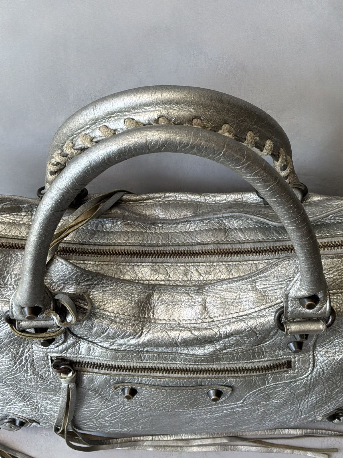 Balenciaga Balenciaga - Classic City - Metallic Silver Lambskin Bag Size ONE SIZE - 8 Thumbnail