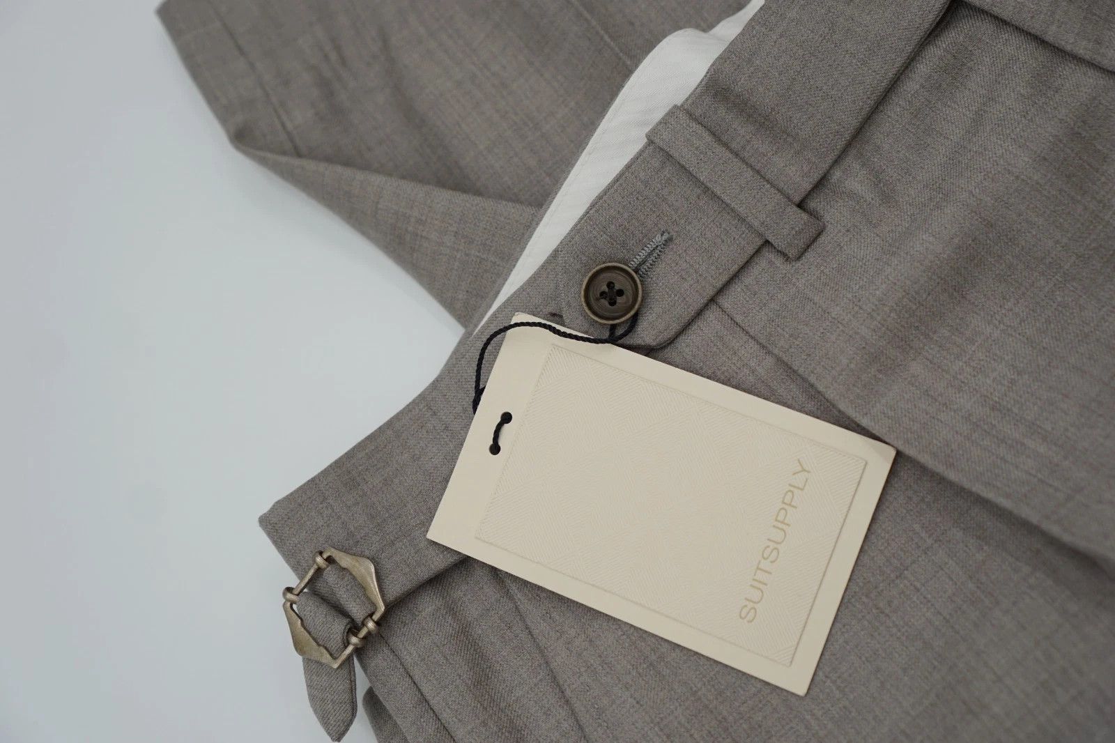 Suitsupply Men Suitsupply Trousers Beige Vigo ZC Wool Size UK/US40 Size 40R - 3 Thumbnail