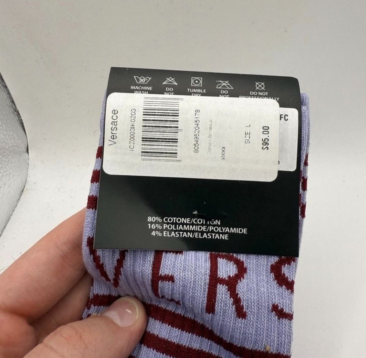Versace Versace Lavender Logo Crew Socks Size ONE SIZE - 4 Thumbnail
