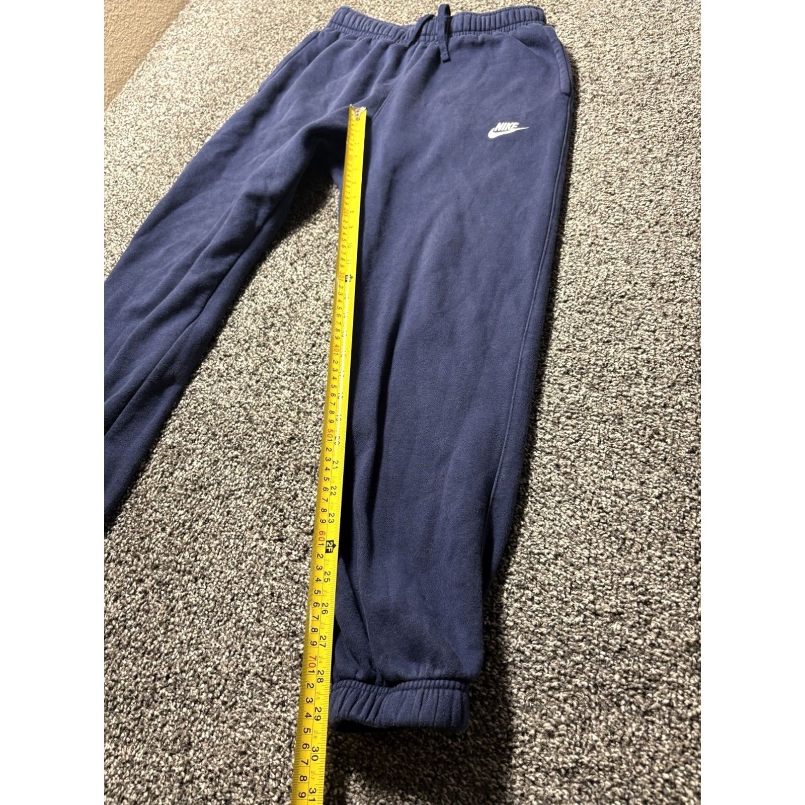 Nike VINTAGE Nike Sportswear Club Fleece Jogger Mens Small Fleece Pants Sweatpants Navy Size US 29 - 5 Thumbnail