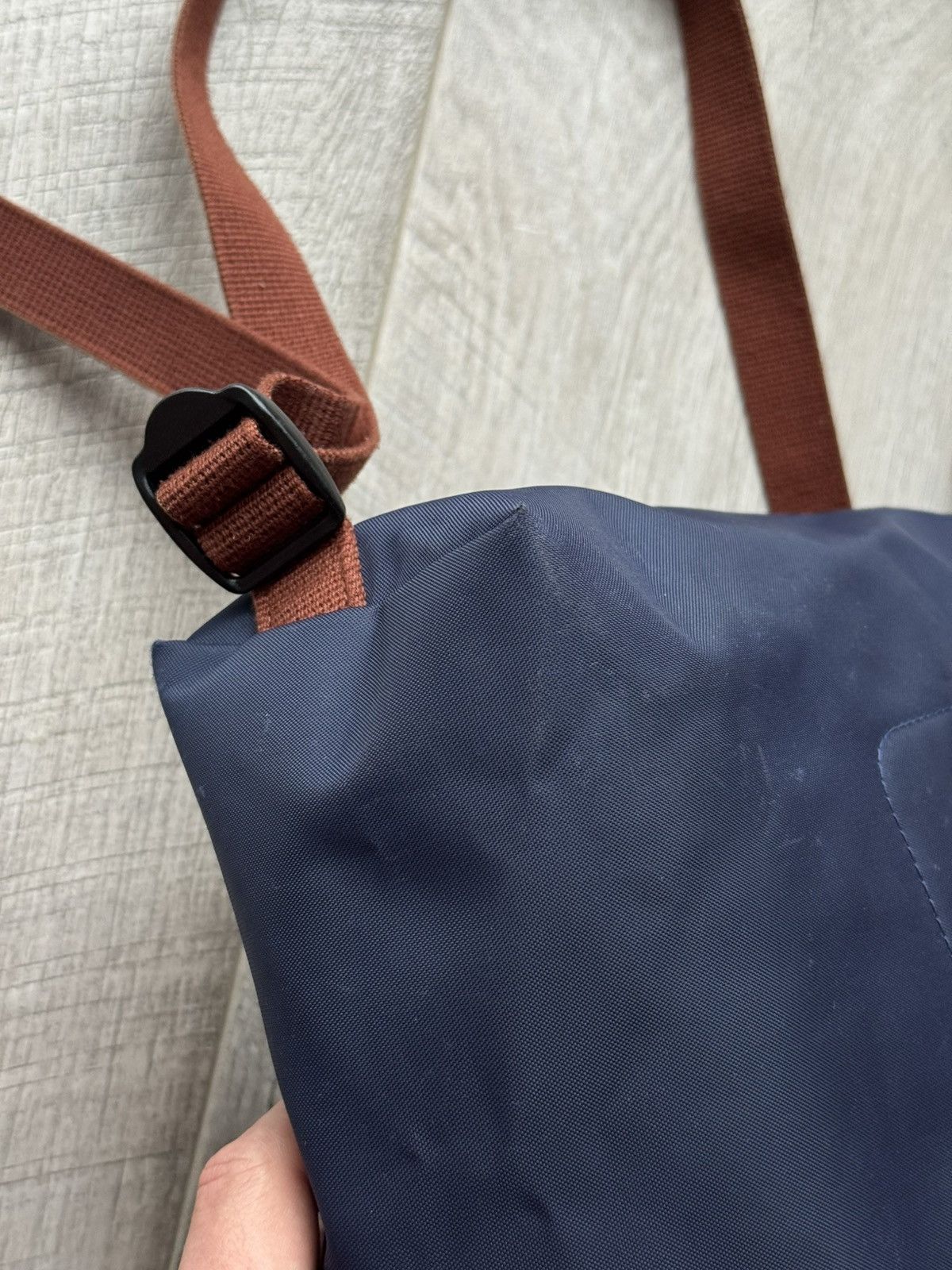 Longchamp Longchamp Le Pliage Navy Brown Blue Nylon Backpack USED Size ONE SIZE - 14 Thumbnail