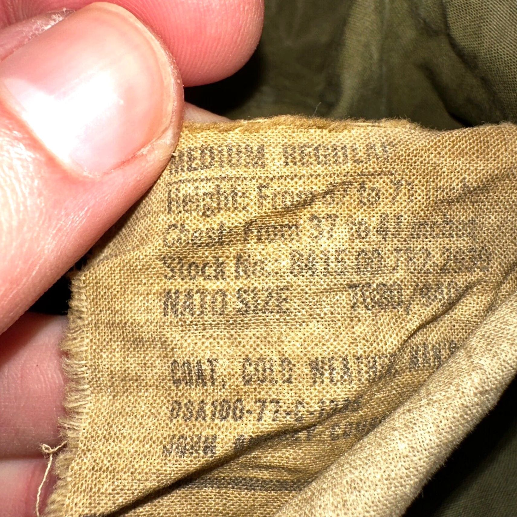 Vintage VTG U.S. Army M-65 Field Jacket Coat Green Nylon Mid-Length Zip Snap Hooded All Seasons Pockets Vietnam 70s Mens M Size US M / EU 48-50 / 2 - 7 Thumbnail