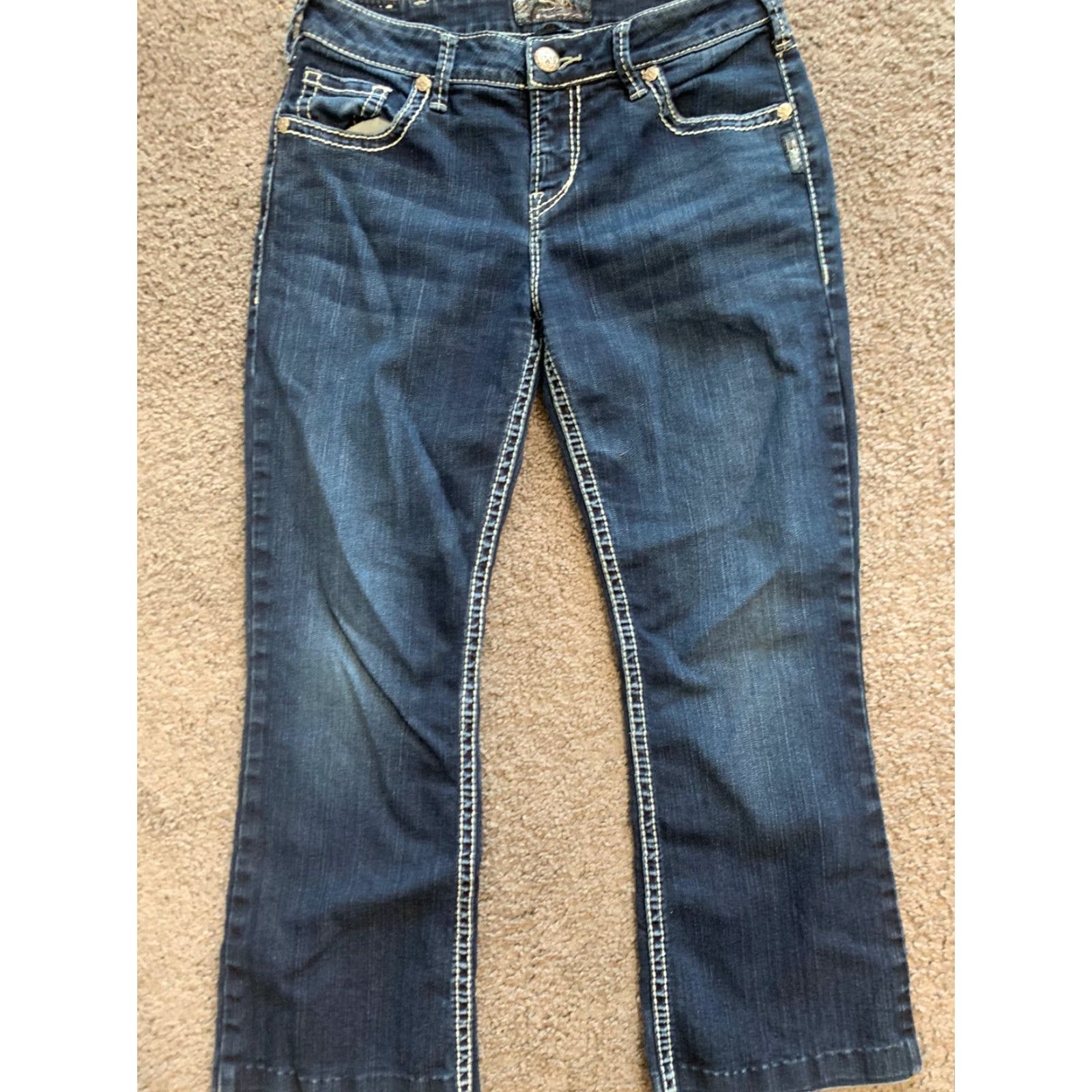 Silver Jeans Co. Silver Jeans Natsuki Sharp Unique Pockets Women's Size 30x26 Denim Blue Cotton Blend Jeans Size 30" / US 8 / IT 44 - 4 Thumbnail