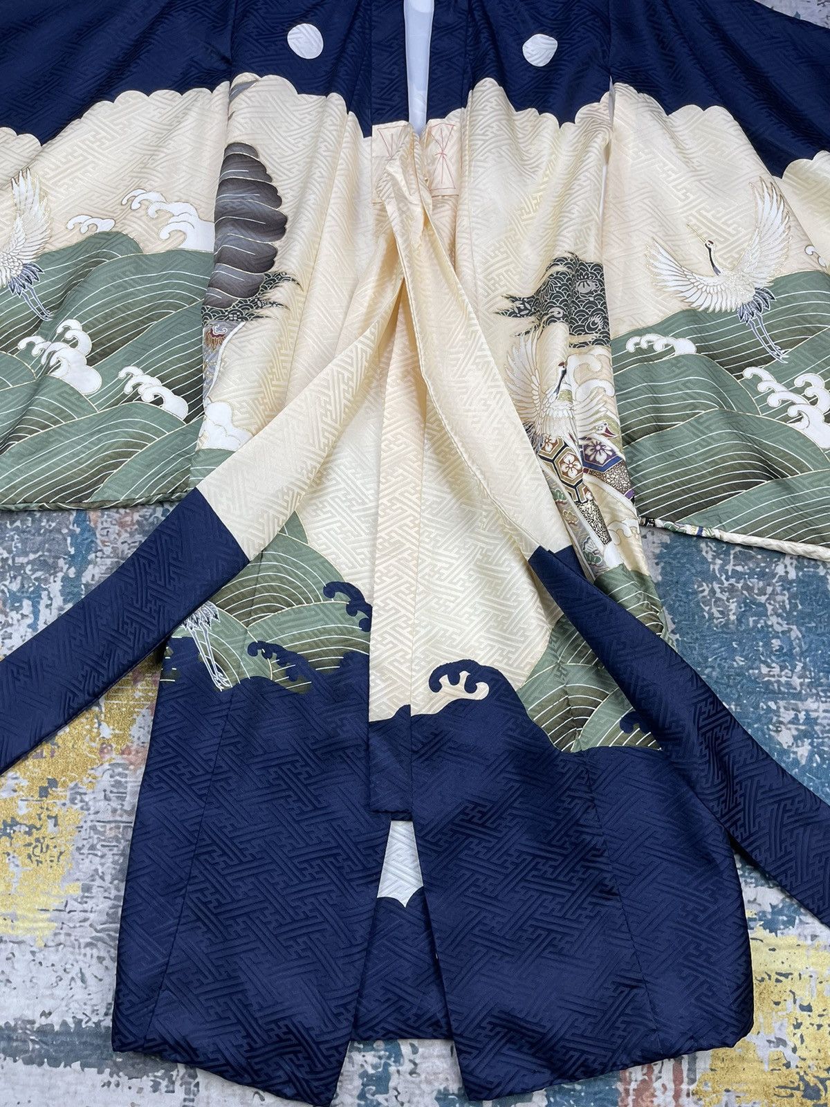 Dragonfly Vintage Japanese Traditional Silk Art Kimono Size S / US 4 / IT 40 - 9 Thumbnail