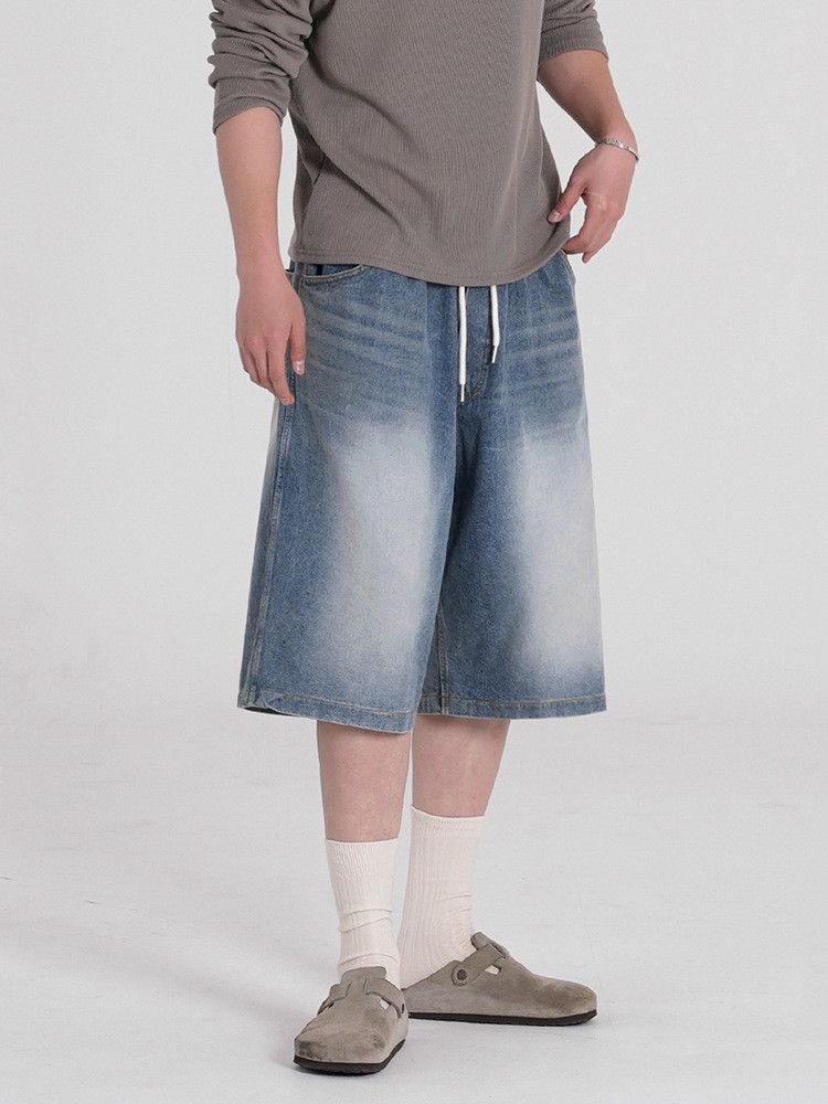 Japanese Brand × Jean Retro loose wide leg denim shorts Size US 32 / EU 48 - 1 Thumbnail