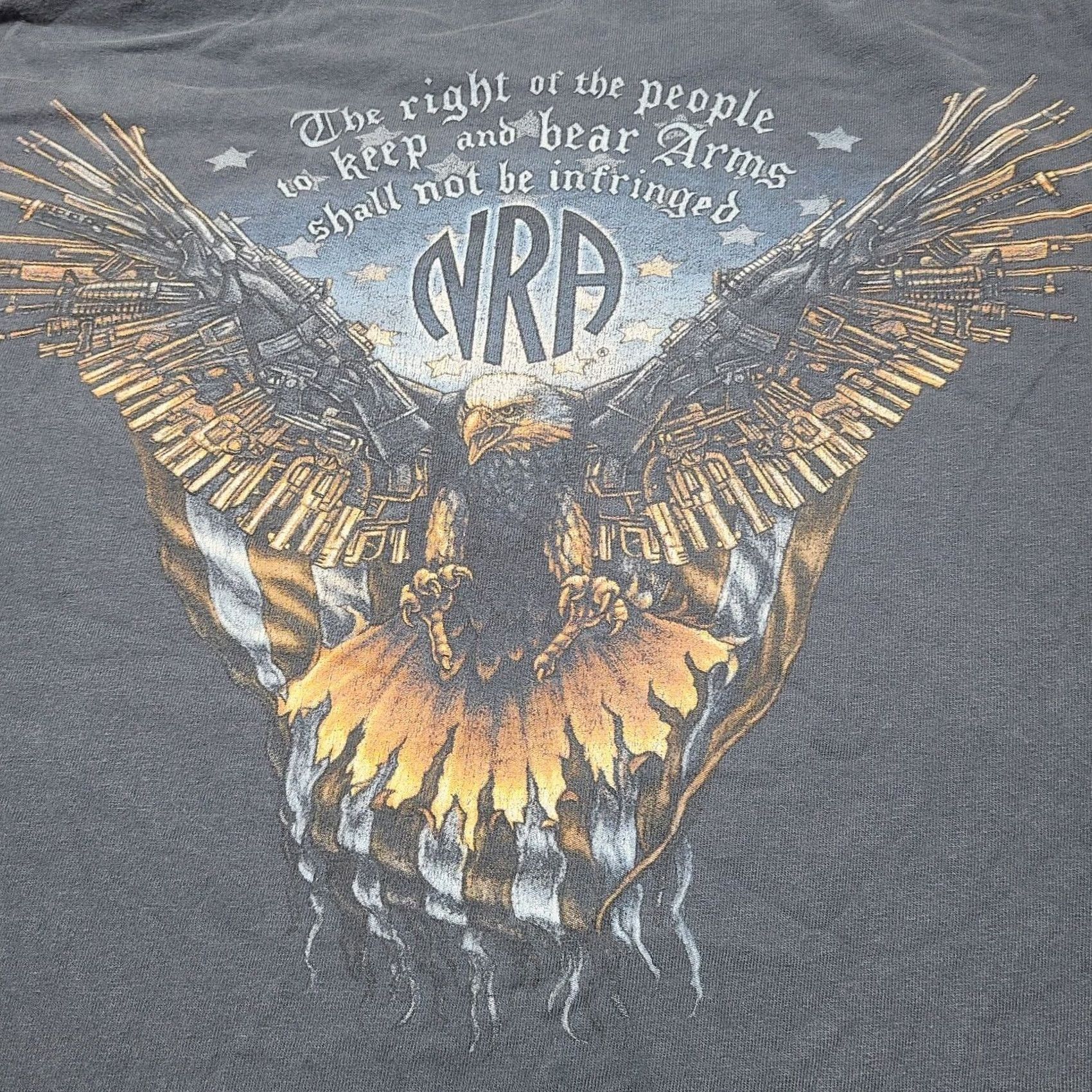 Gildan NRA Shirt XL T-Shirt Crew Neck Unisex Adults Right To Bear Arms American Eagle Guns American Flag USA Blue Size US XL / EU 56 / 4 - 2 Thumbnail